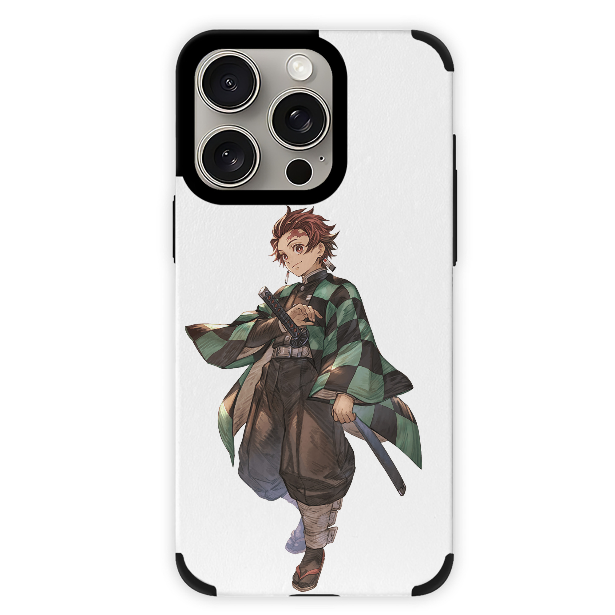 （画像用） 鬼滅の刃 竈門 炭治郎／かまど たんじろう Kamado Tanjirou 【iPhone15ProMax対応】 PUレザー スマホケース 耐衝撃＆黄変防止
