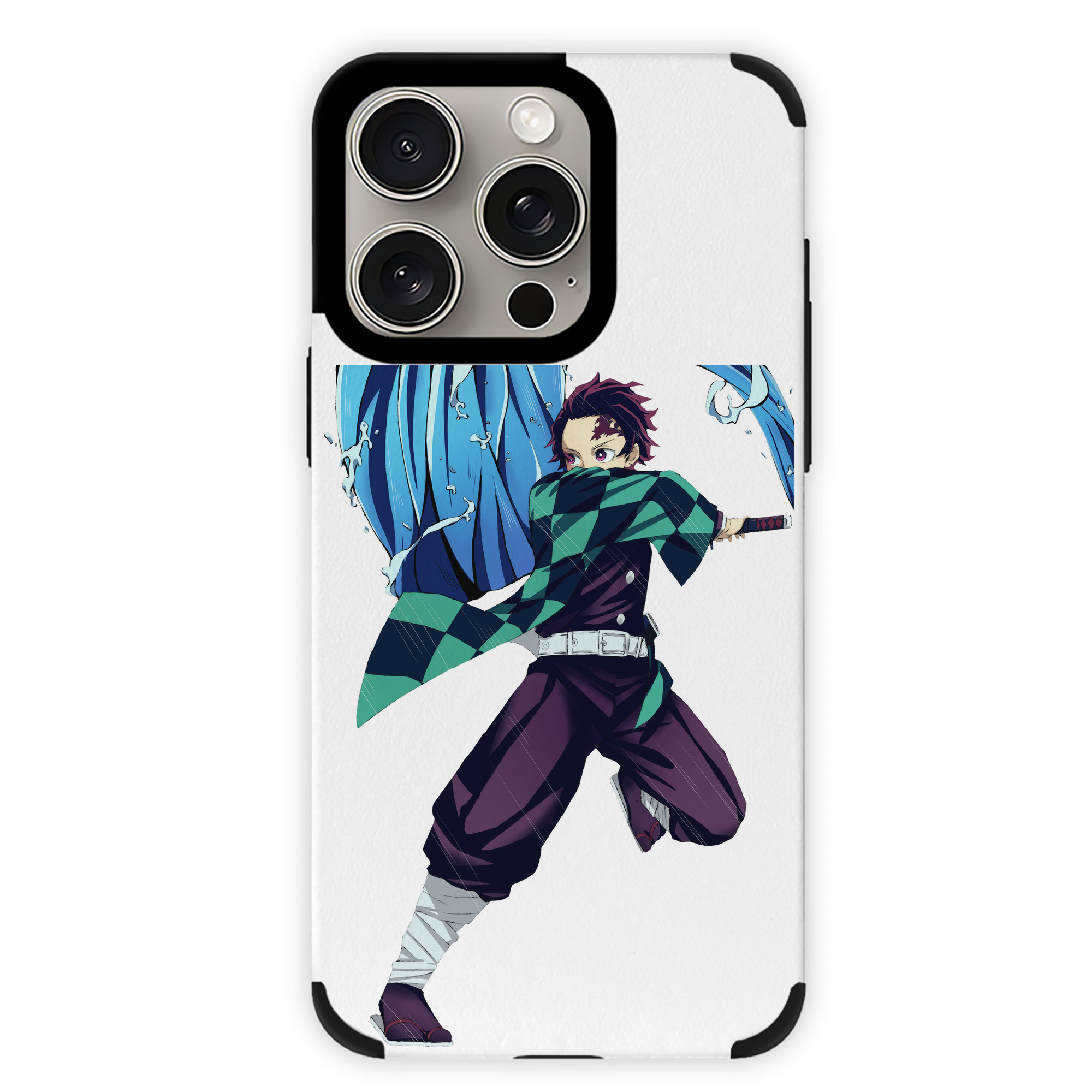 （画像用） 鬼滅の刃 竈門 炭治郎／かまど たんじろう Kamado Tanjirou 【iPhone15ProMax対応】 PUレザー スマホケース 耐衝撃＆黄変防止