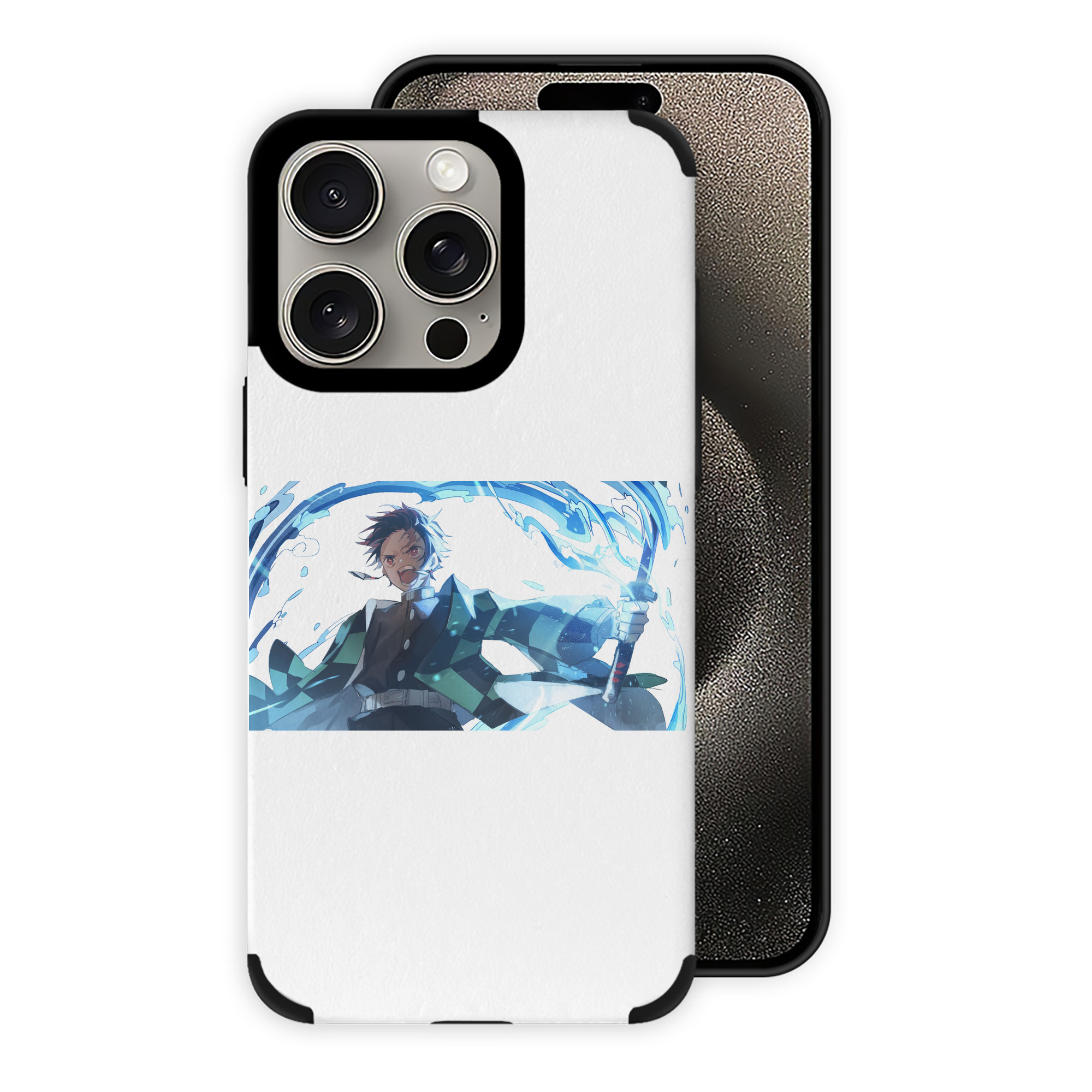 （画像用） 鬼滅の刃 竈門 炭治郎／かまど たんじろう Kamado Tanjirou 【iPhone15ProMax対応】 PUレザー スマホケース 耐衝撃＆黄変防止