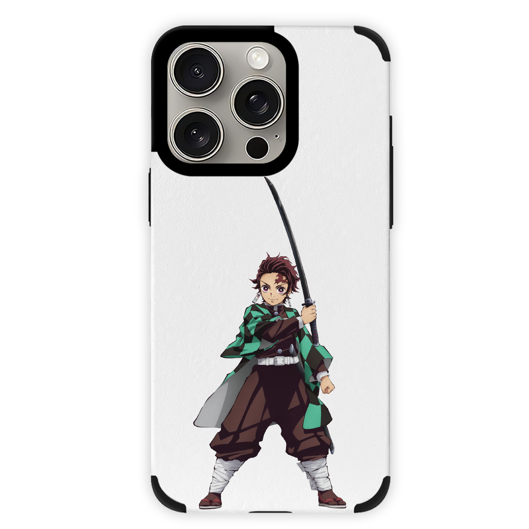 （画像用） 鬼滅の刃 竈門 炭治郎／かまど たんじろう Kamado Tanjirou 【iPhone15ProMax対応】 PUレザー スマホケース 耐衝撃＆黄変防止