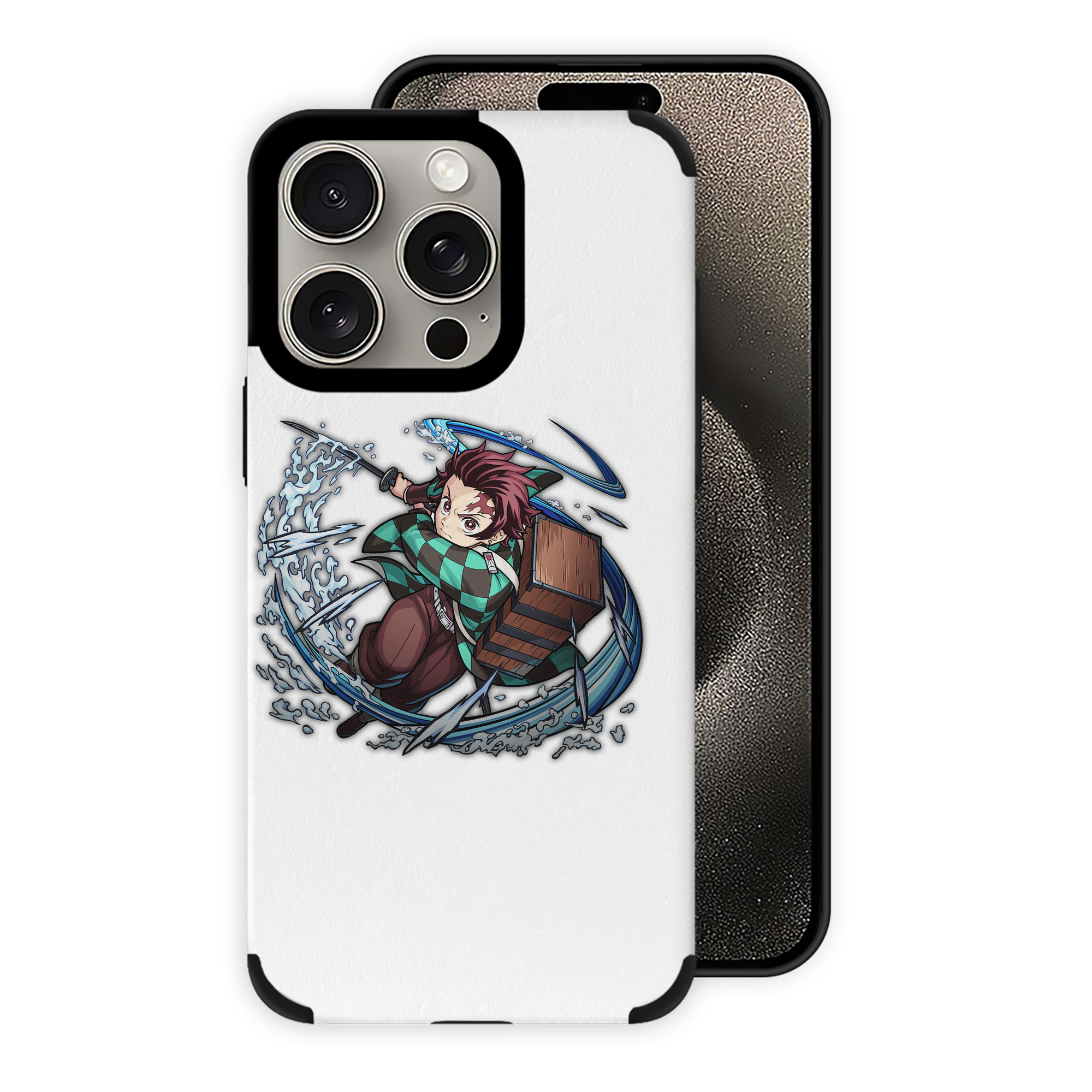 （画像用） 鬼滅の刃 竈門 炭治郎／かまど たんじろう Kamado Tanjirou 【iPhone15ProMax対応】 PUレザー スマホケース 耐衝撃＆黄変防止