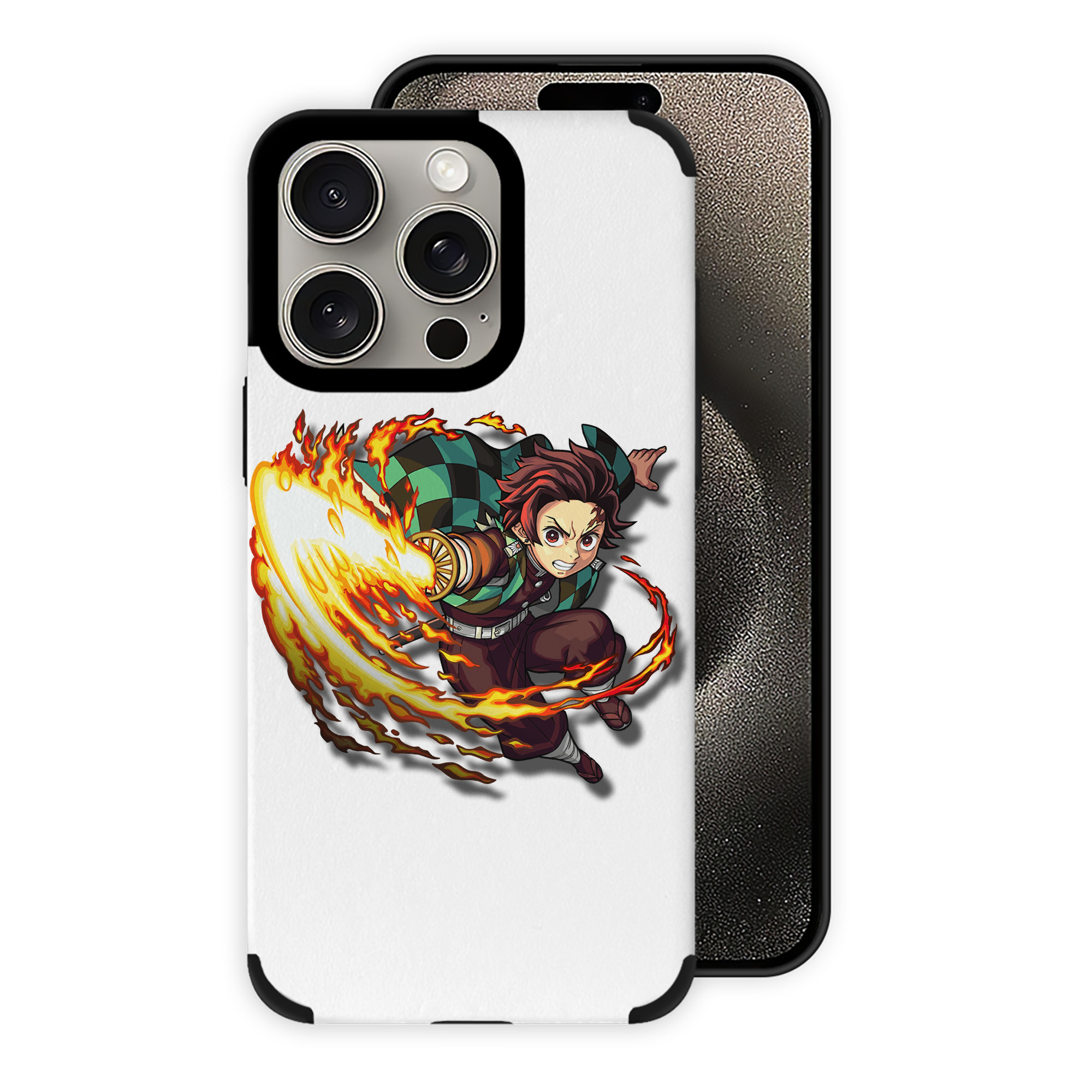 （画像用） 鬼滅の刃 竈門 炭治郎／かまど たんじろう Kamado Tanjirou 【iPhone15ProMax対応】 PUレザー スマホケース 耐衝撃＆黄変防止