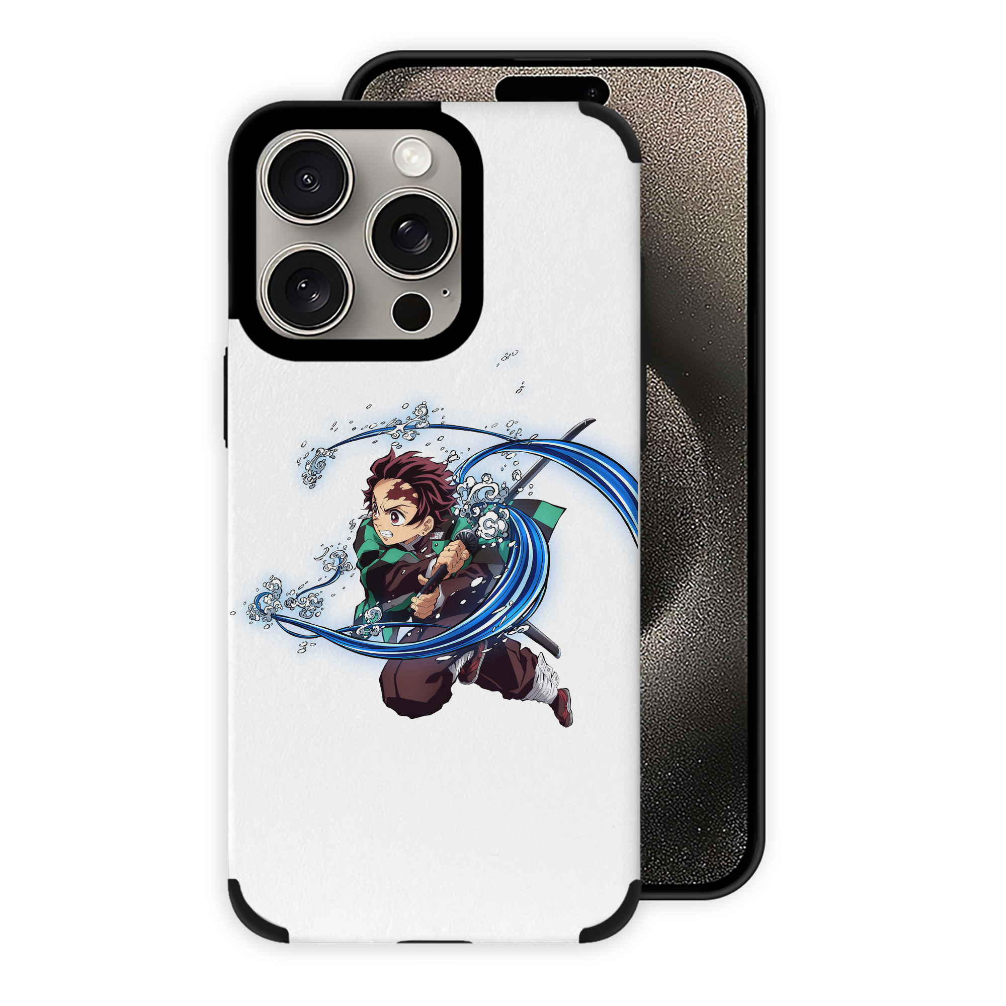 （画像用） 鬼滅の刃 竈門 炭治郎／かまど たんじろう Kamado Tanjirou 【iPhone15ProMax対応】 PUレザー スマホケース 耐衝撃＆黄変防止