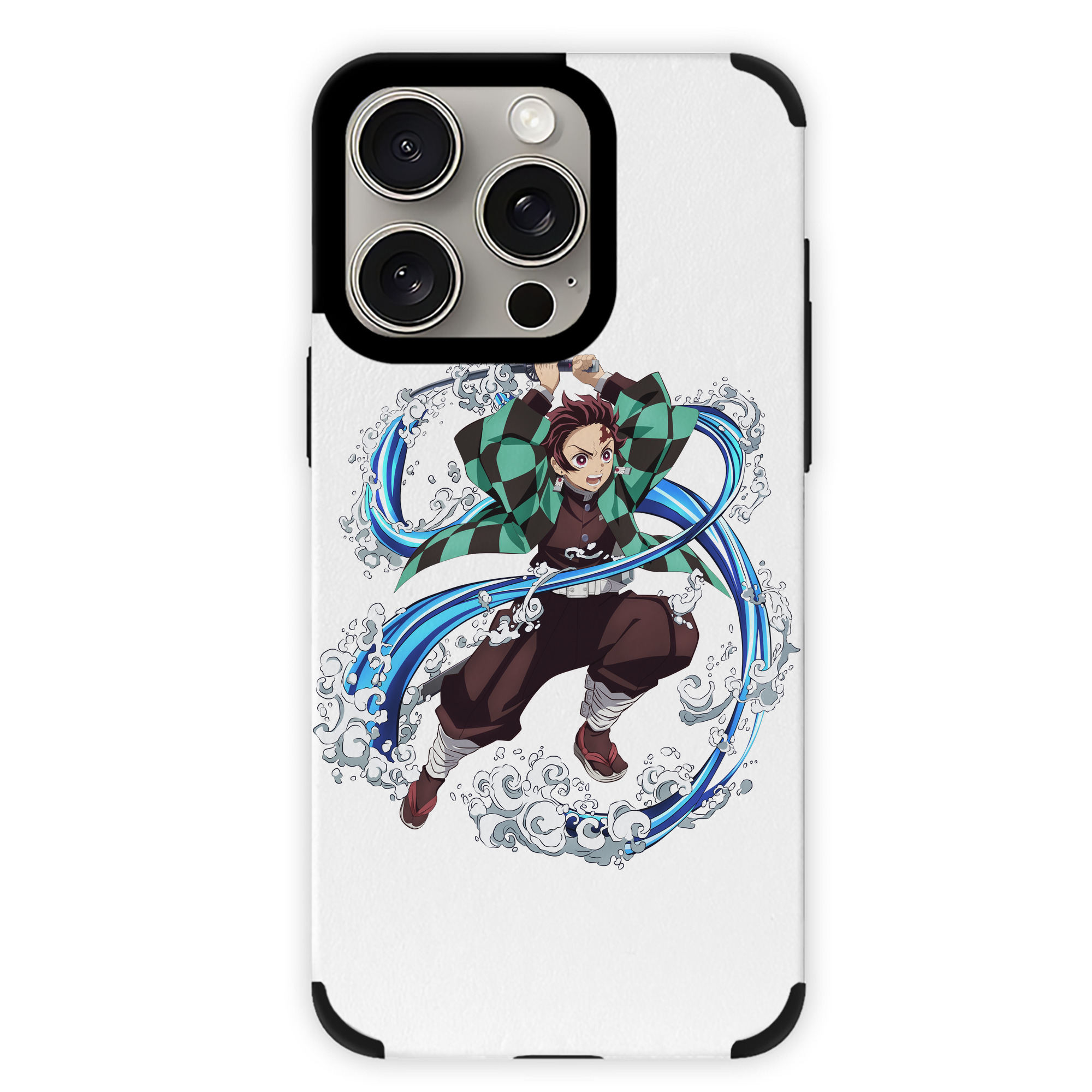 （画像用） 鬼滅の刃 竈門 炭治郎／かまど たんじろう Kamado Tanjirou 【iPhone15ProMax対応】 PUレザー スマホケース 耐衝撃＆黄変防止