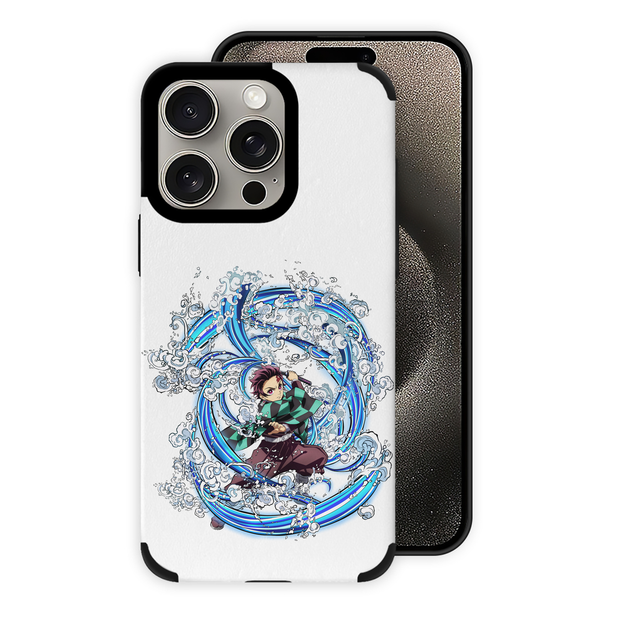 （画像用） 鬼滅の刃 竈門 炭治郎／かまど たんじろう Kamado Tanjirou 【iPhone15ProMax対応】 PUレザー スマホケース 耐衝撃＆黄変防止