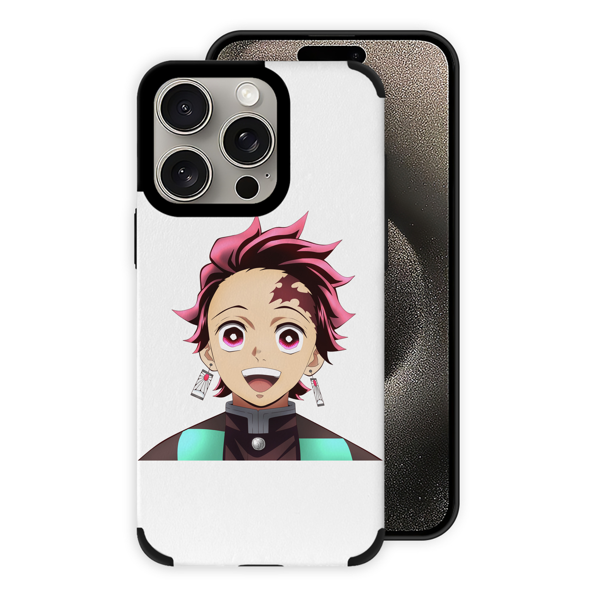 （画像用） 鬼滅の刃 竈門 炭治郎／かまど たんじろう Kamado Tanjirou 【iPhone15ProMax対応】 PUレザー スマホケース 耐衝撃＆黄変防止