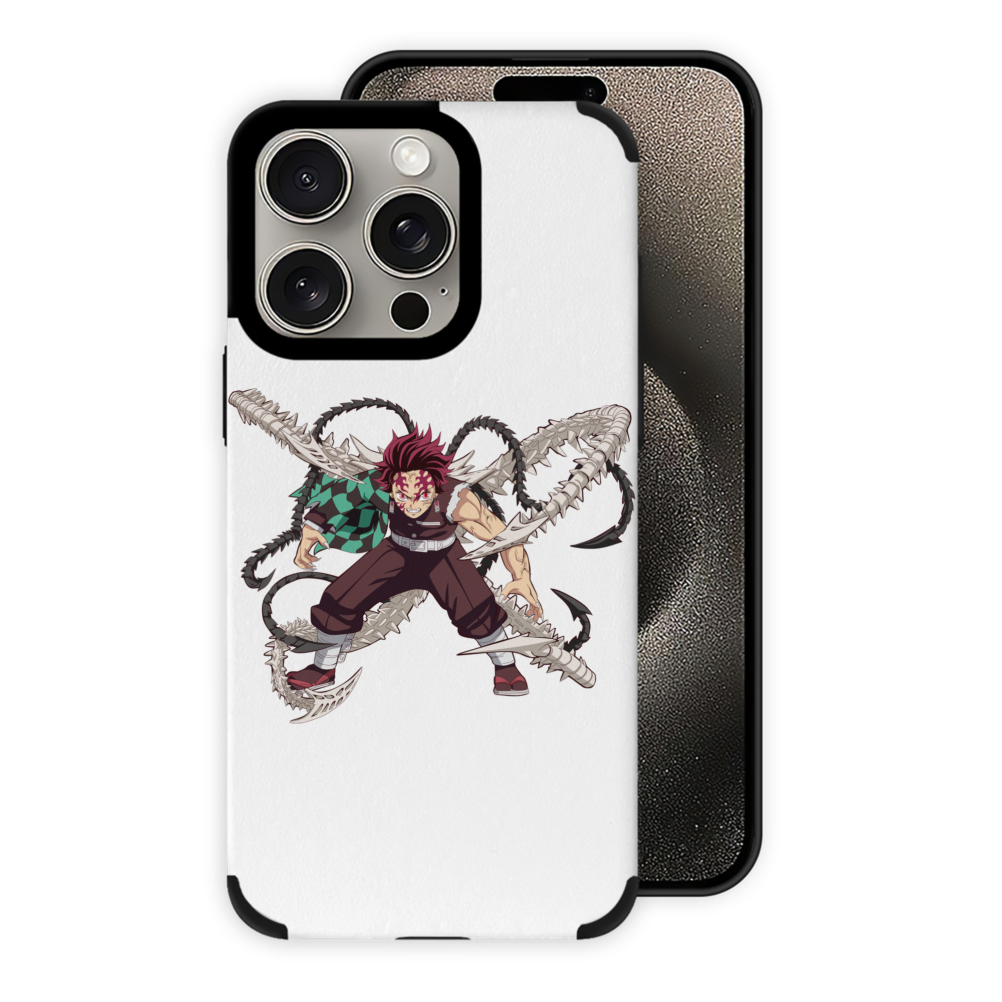 （画像用） 鬼滅の刃 竈門 炭治郎／かまど たんじろう Kamado Tanjirou 【iPhone15ProMax対応】 PUレザー スマホケース 耐衝撃＆黄変防止