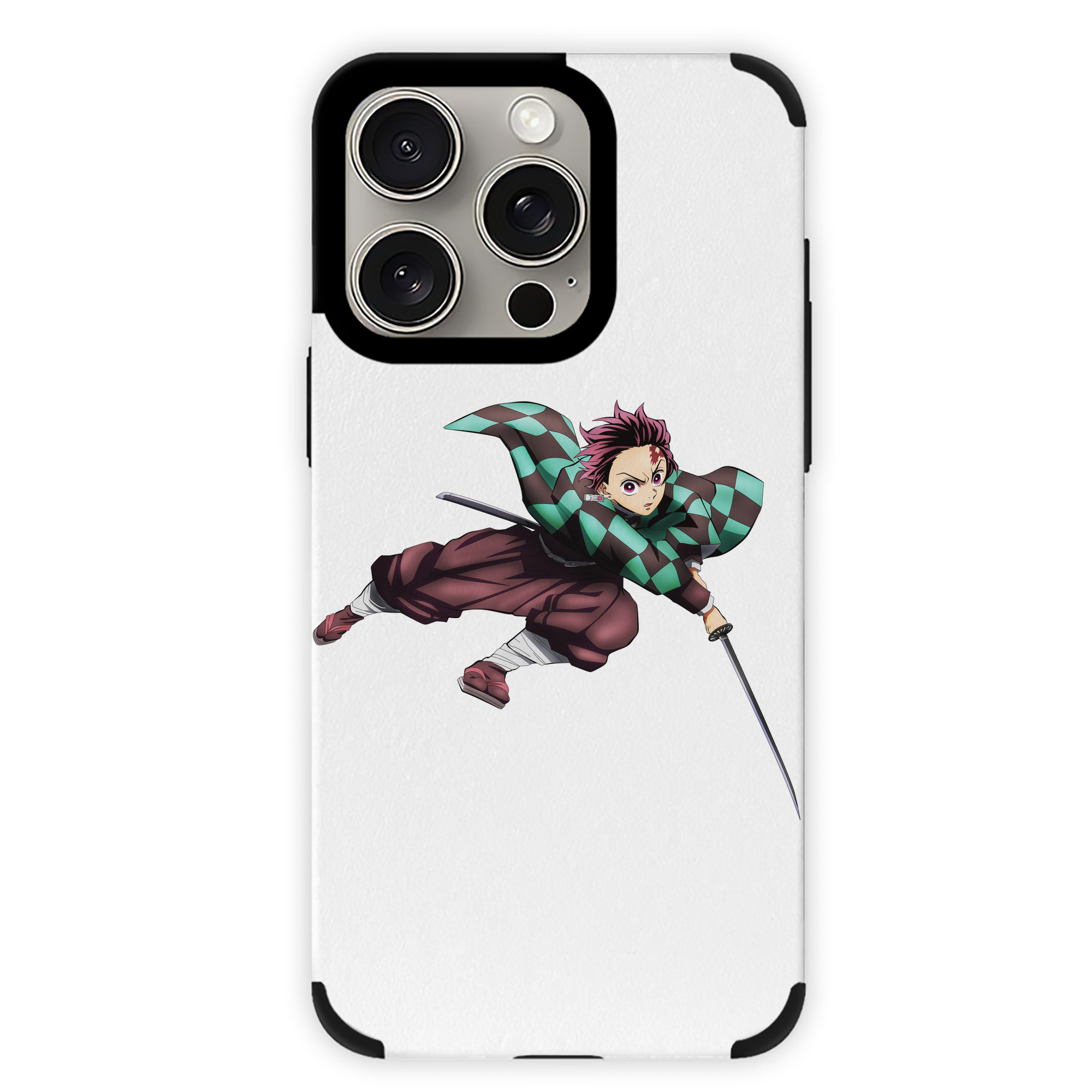 （画像用） 鬼滅の刃 竈門 炭治郎／かまど たんじろう Kamado Tanjirou 【iPhone15ProMax対応】 PUレザー スマホケース 耐衝撃＆黄変防止