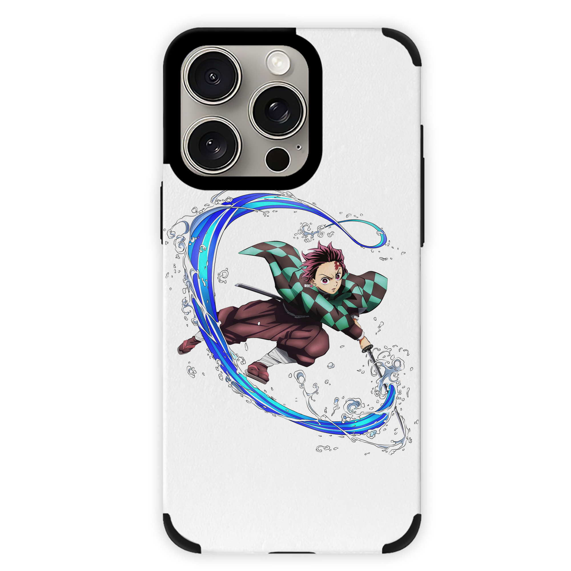 （画像用） 鬼滅の刃 竈門 炭治郎／かまど たんじろう Kamado Tanjirou 【iPhone15ProMax対応】 PUレザー スマホケース 耐衝撃＆黄変防止