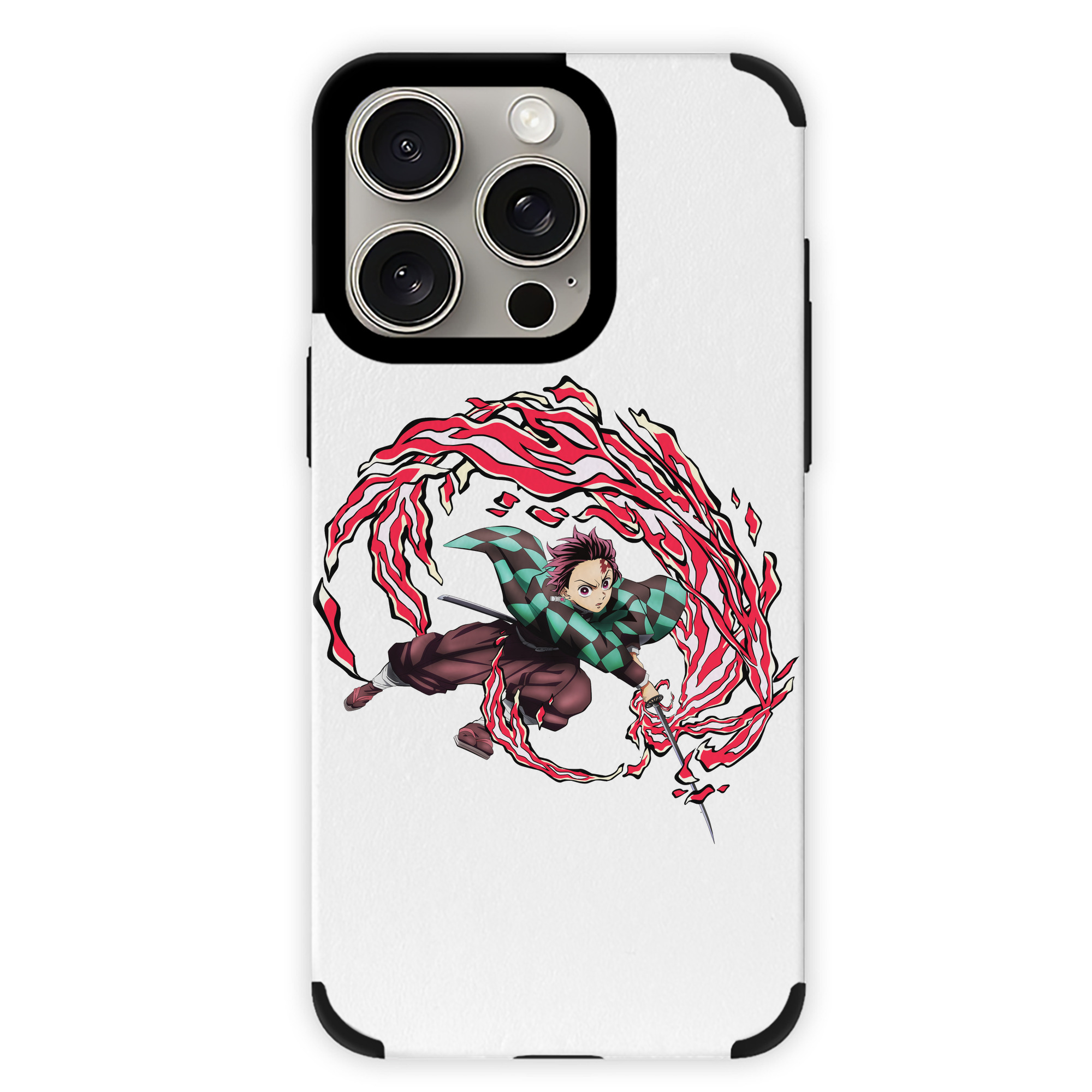 （画像用） 鬼滅の刃 竈門 炭治郎／かまど たんじろう Kamado Tanjirou 【iPhone15ProMax対応】 PUレザー スマホケース 耐衝撃＆黄変防止