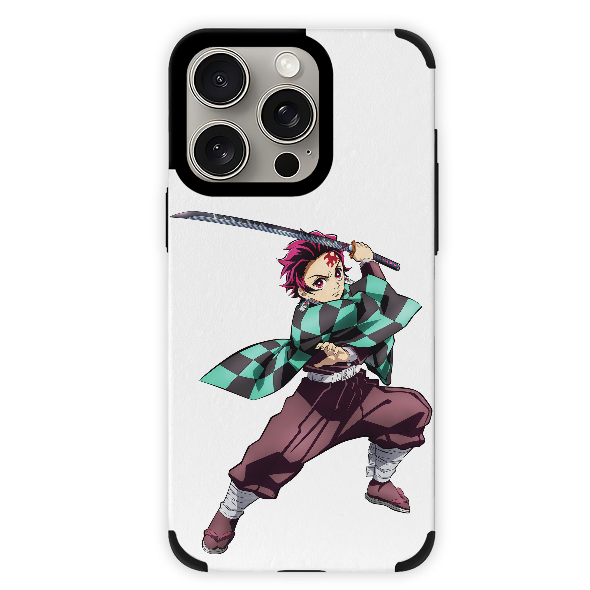 （画像用） 鬼滅の刃 竈門 炭治郎／かまど たんじろう Kamado Tanjirou 【iPhone15ProMax対応】 PUレザー スマホケース 耐衝撃＆黄変防止
