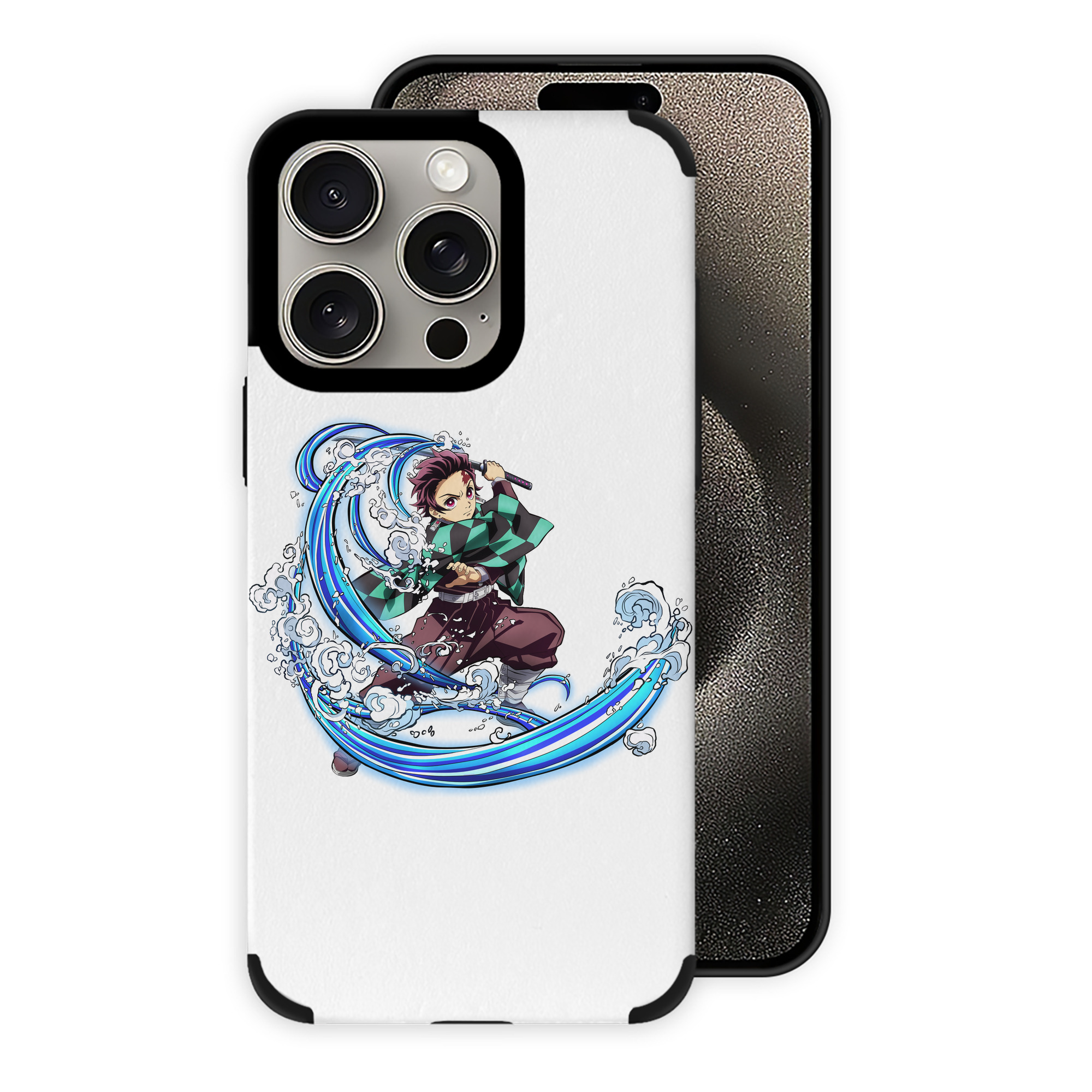 （画像用） 鬼滅の刃 竈門 炭治郎／かまど たんじろう Kamado Tanjirou 【iPhone15ProMax対応】 PUレザー スマホケース 耐衝撃＆黄変防止
