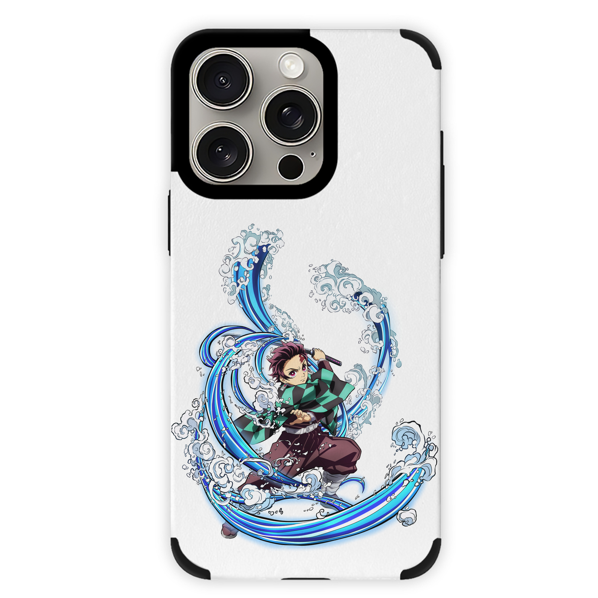 （画像用） 鬼滅の刃 竈門 炭治郎／かまど たんじろう Kamado Tanjirou 【iPhone15ProMax対応】 PUレザー スマホケース 耐衝撃＆黄変防止