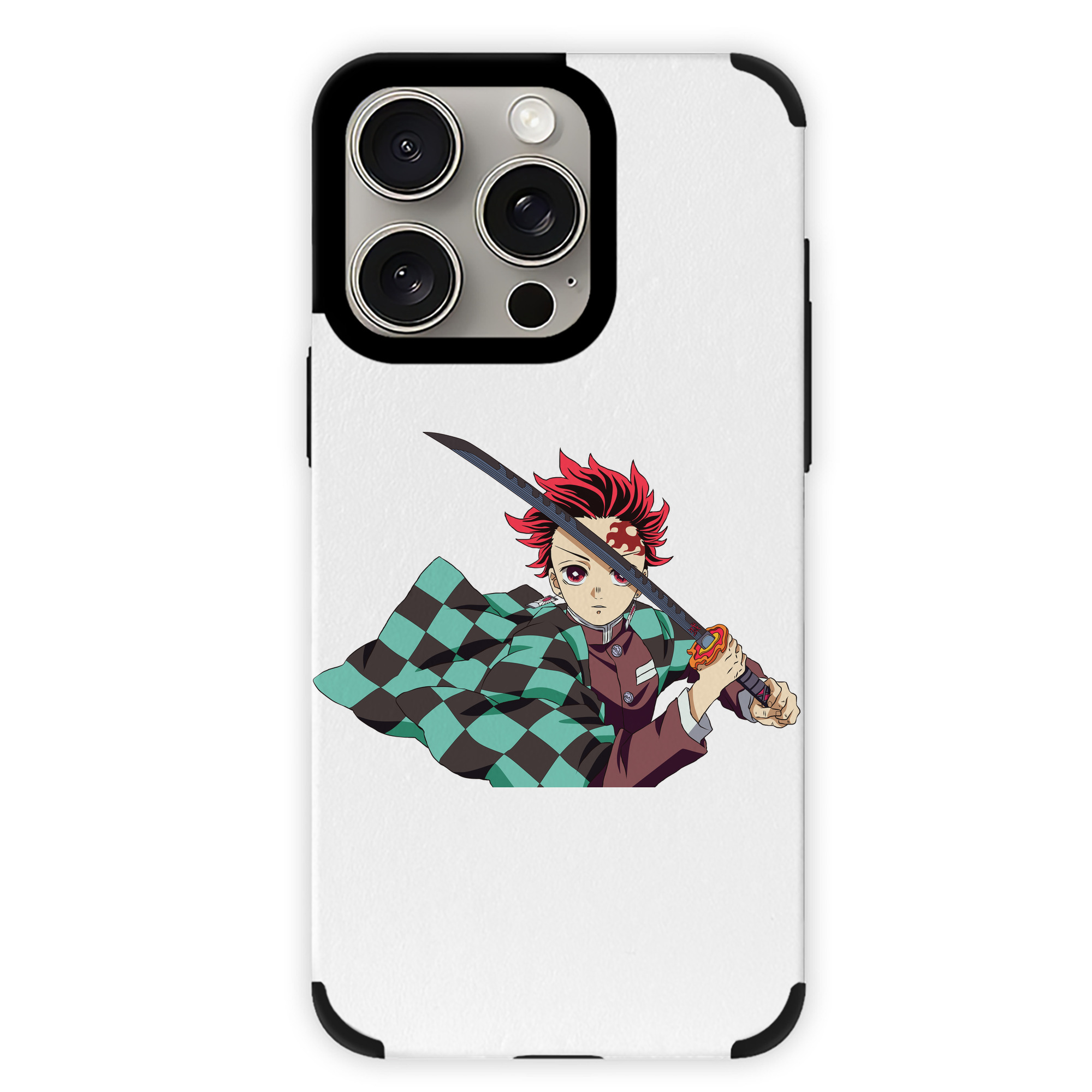 （画像用） 鬼滅の刃 竈門 炭治郎／かまど たんじろう Kamado Tanjirou 【iPhone15ProMax対応】 PUレザー スマホケース 耐衝撃＆黄変防止