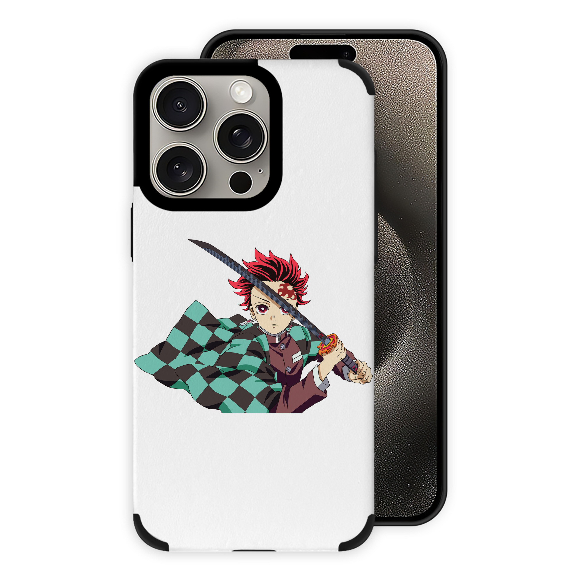（画像用） 鬼滅の刃 竈門 炭治郎／かまど たんじろう Kamado Tanjirou 【iPhone15ProMax対応】 PUレザー スマホケース 耐衝撃＆黄変防止