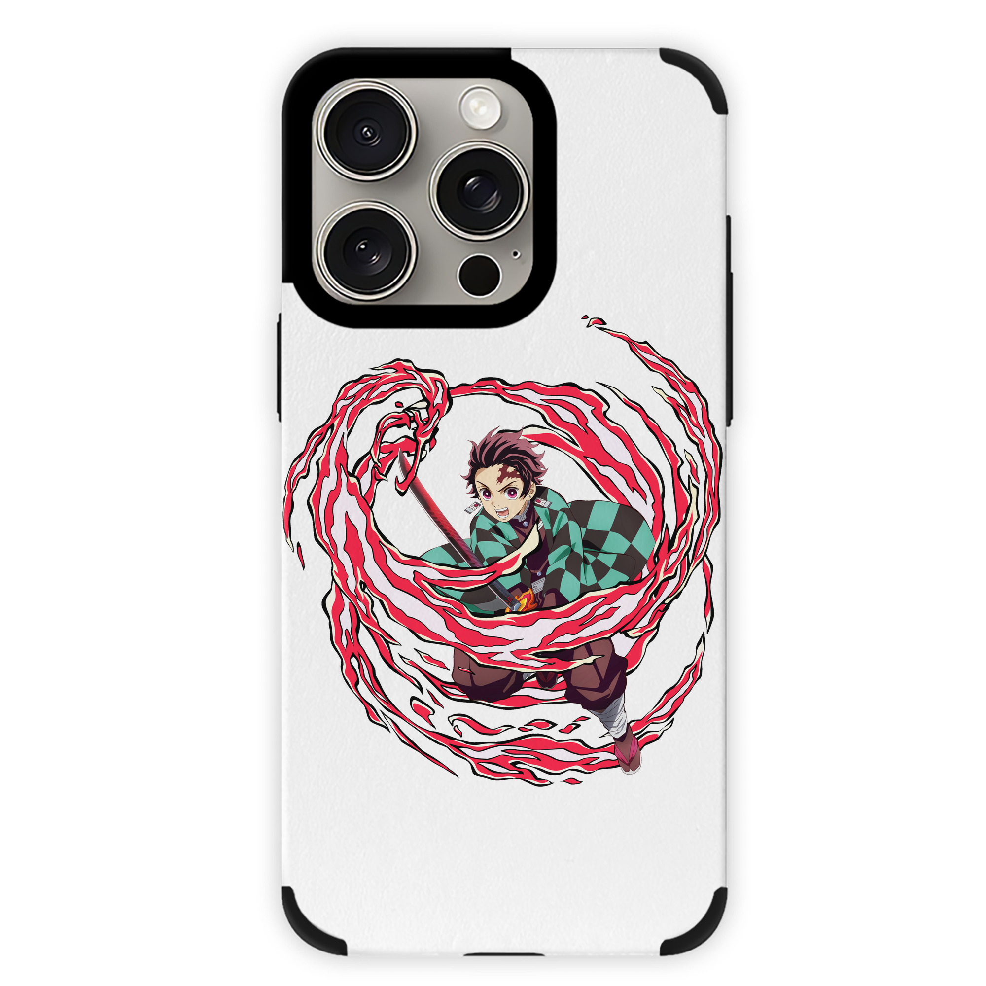（画像用） 鬼滅の刃 竈門 炭治郎／かまど たんじろう Kamado Tanjirou 【iPhone15ProMax対応】 PUレザー スマホケース 耐衝撃＆黄変防止