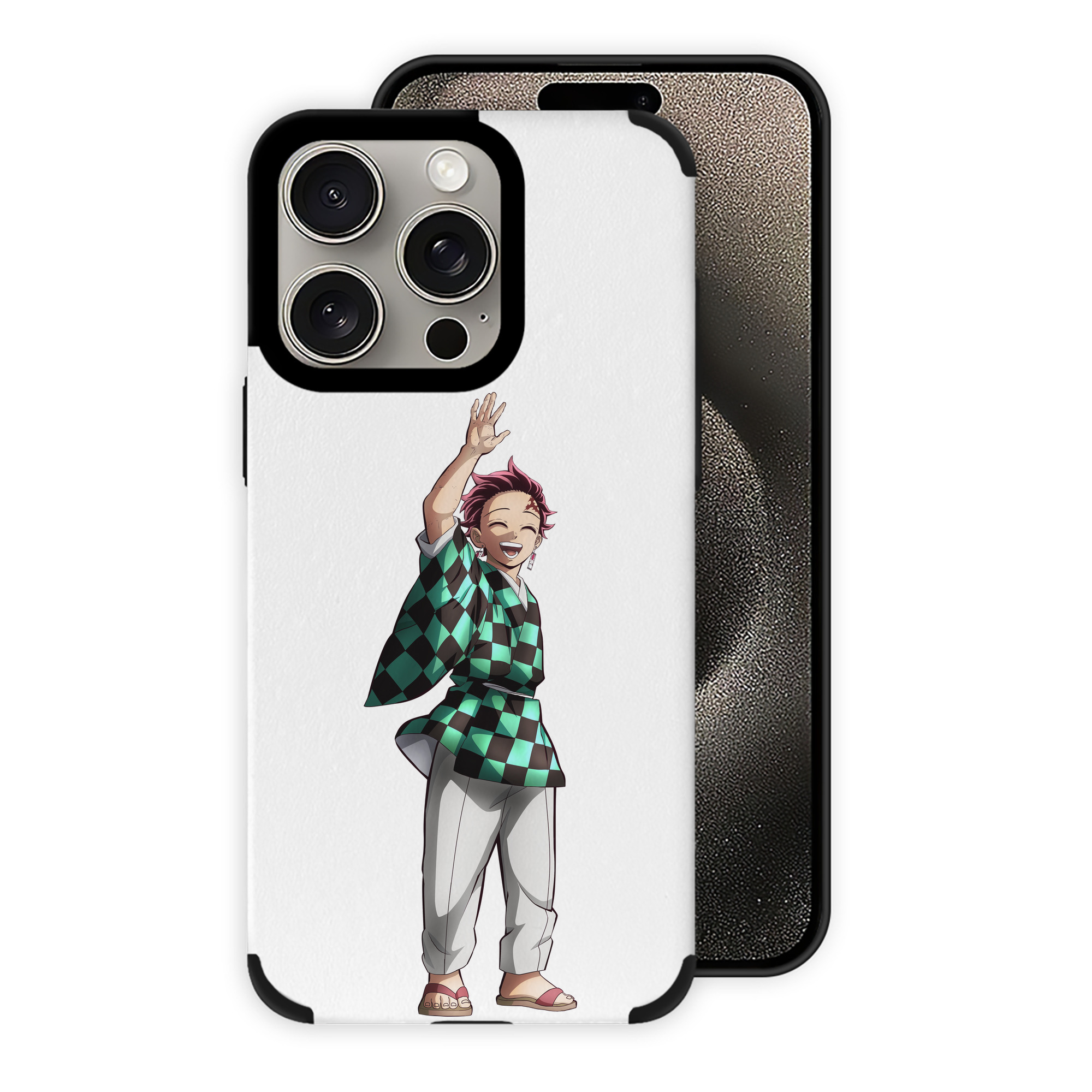 （画像用） 鬼滅の刃 竈門 炭治郎／かまど たんじろう Kamado Tanjirou 【iPhone15ProMax対応】 PUレザー スマホケース 耐衝撃＆黄変防止