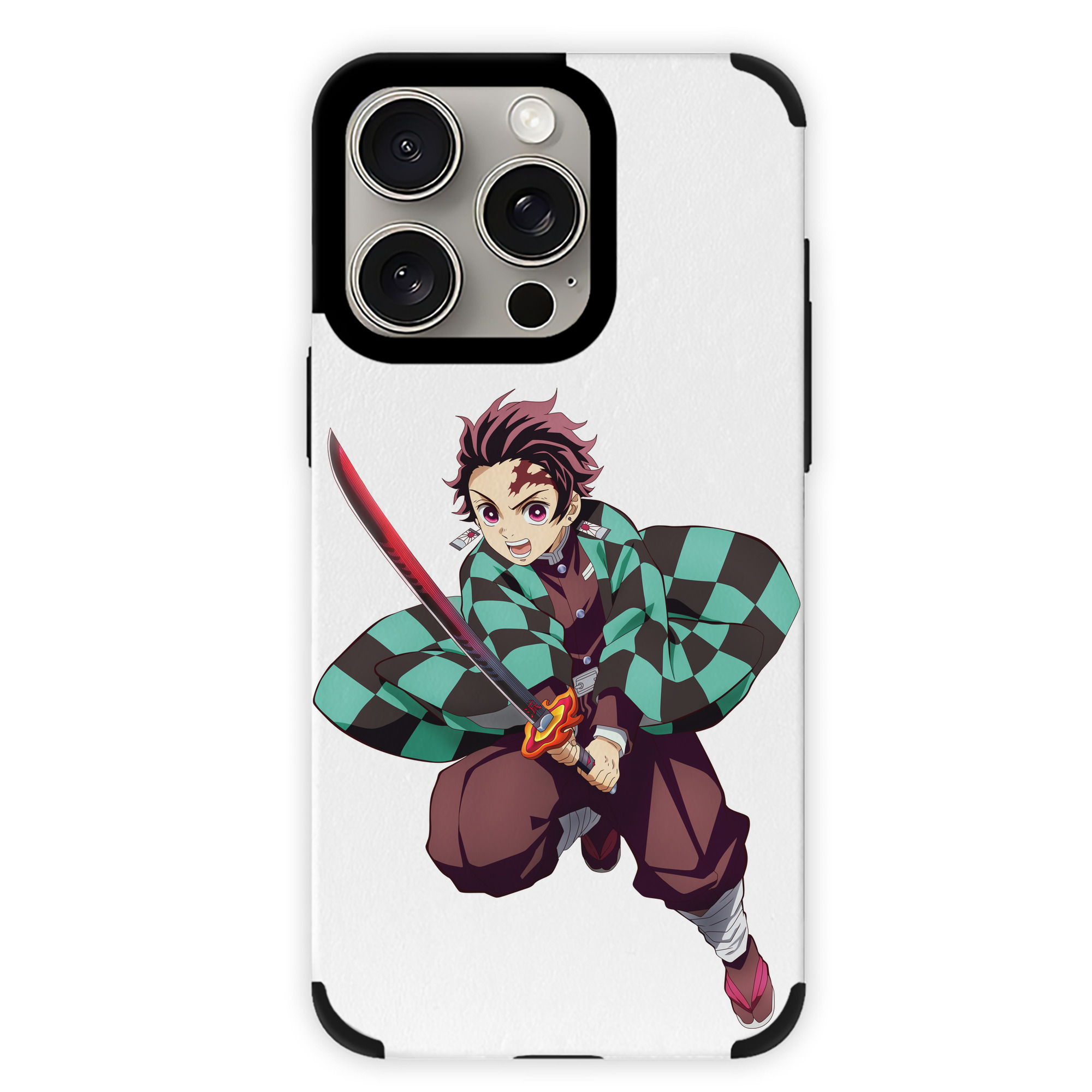 （画像用） 鬼滅の刃 竈門 炭治郎／かまど たんじろう Kamado Tanjirou 【iPhone15ProMax対応】 PUレザー スマホケース 耐衝撃＆黄変防止