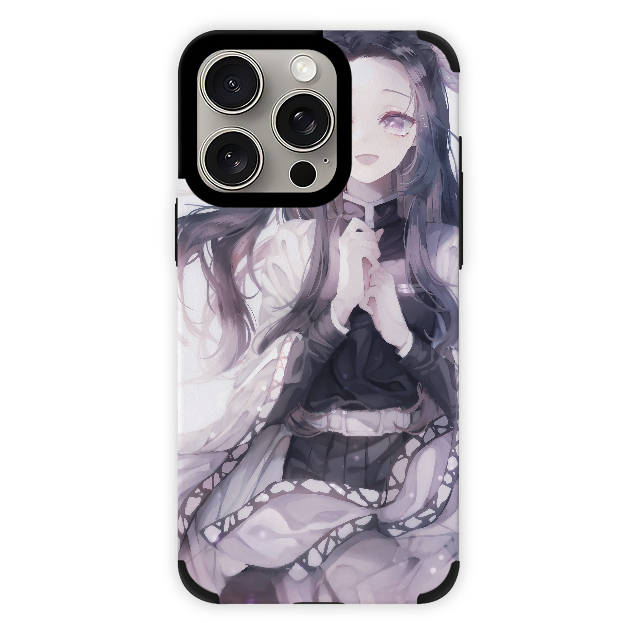 （画像用） 鬼滅の刃（きめつのやいば）蟲柱-胡蝶 しのぶ／こちょう しのぶ Kochou Shinobu 【iPhone15ProMax対応】 PUレザー スマホケース 耐衝撃＆黄変防止