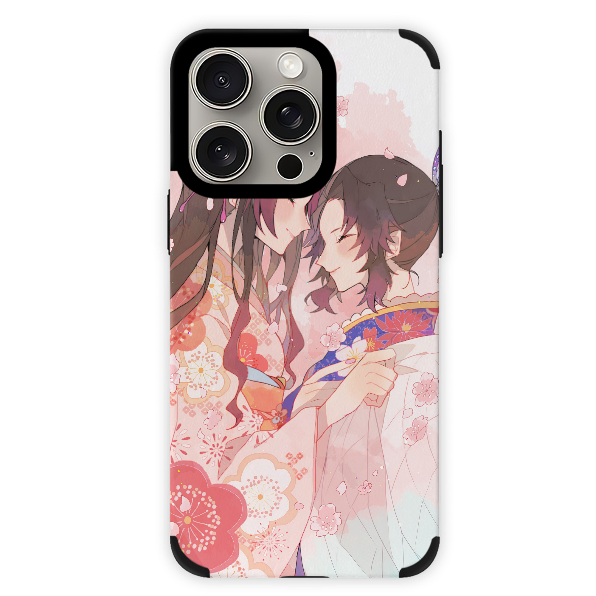 （画像用） 鬼滅の刃（きめつのやいば）蟲柱-胡蝶 しのぶ／こちょう しのぶ Kochou Shinobu 【iPhone15ProMax対応】 PUレザー スマホケース 耐衝撃＆黄変防止