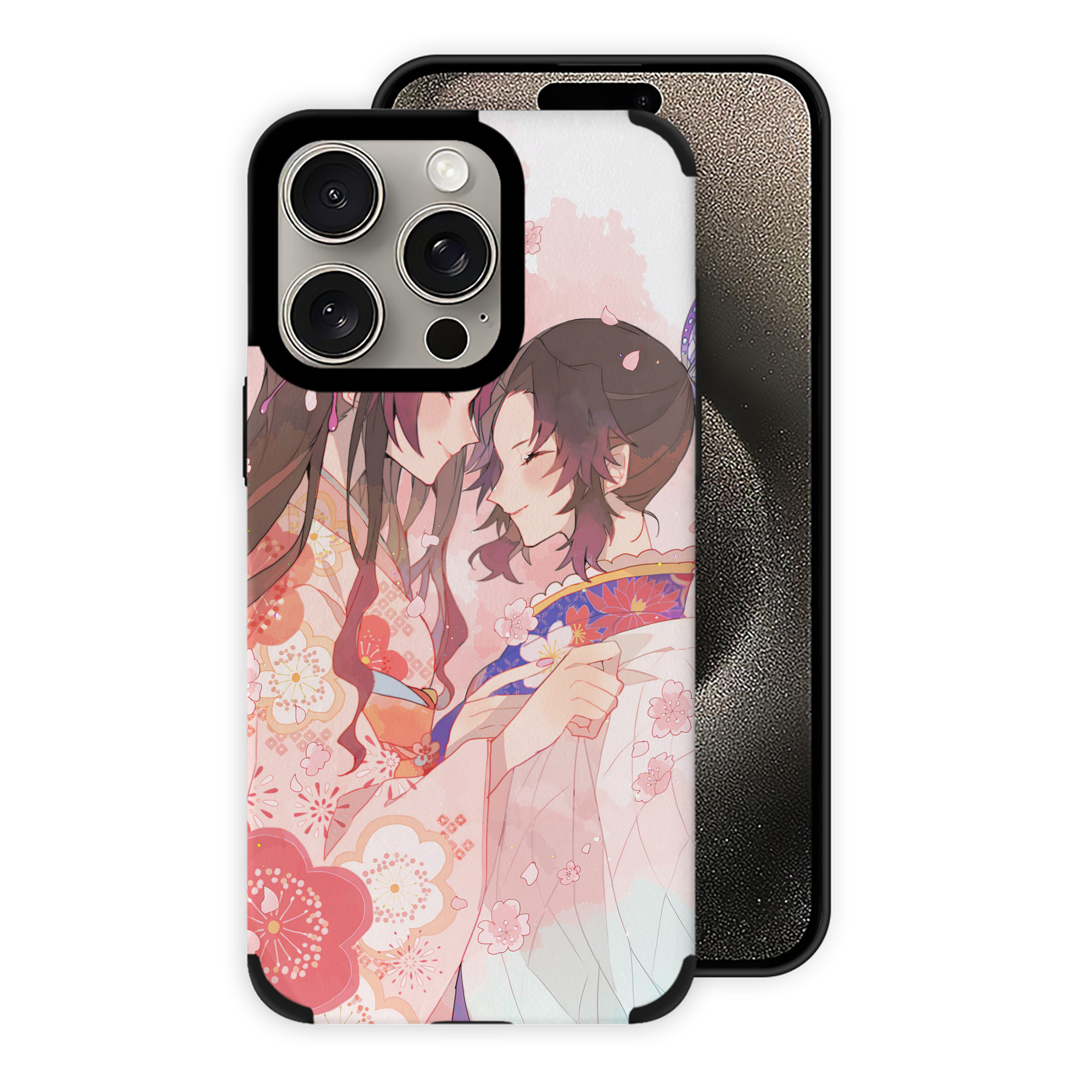 （画像用） 鬼滅の刃（きめつのやいば）蟲柱-胡蝶 しのぶ／こちょう しのぶ Kochou Shinobu 【iPhone15ProMax対応】 PUレザー スマホケース 耐衝撃＆黄変防止