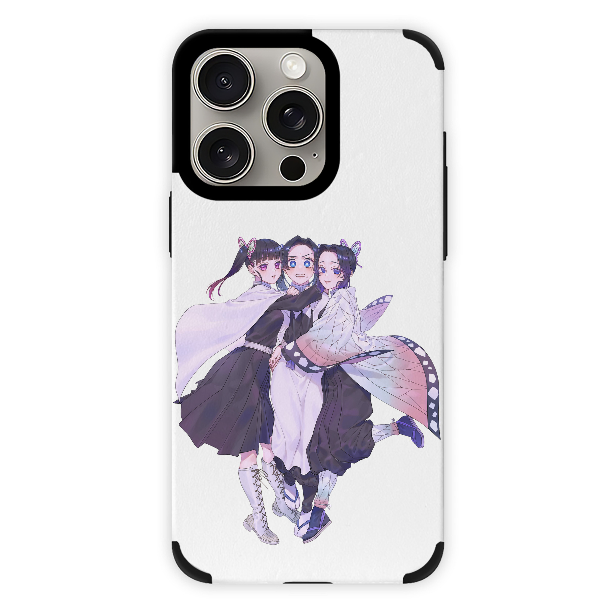 （画像用） 鬼滅の刃（きめつのやいば）蟲柱-胡蝶 しのぶ／こちょう しのぶ Kochou Shinobu 【iPhone15ProMax対応】 PUレザー スマホケース 耐衝撃＆黄変防止