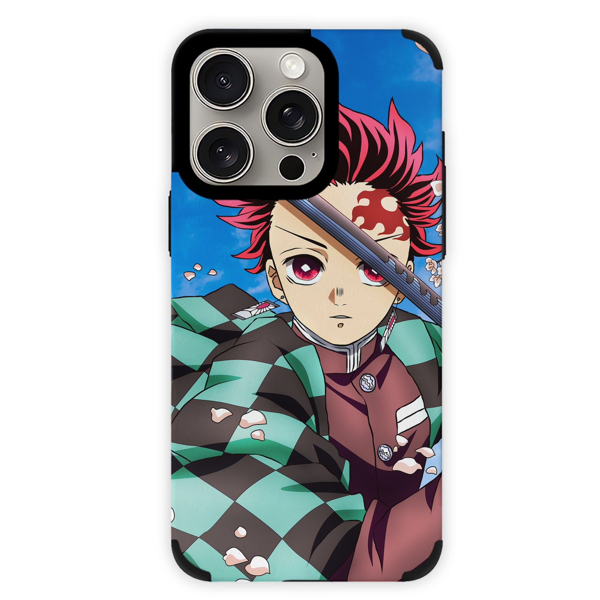 （画像用） 鬼滅の刃（きめつのやいば）竈門 炭治郎／かまど たんじろう Kamado Tanjirou 【iPhone15ProMax対応】 PUレザー スマホケース 耐衝撃＆黄変防止