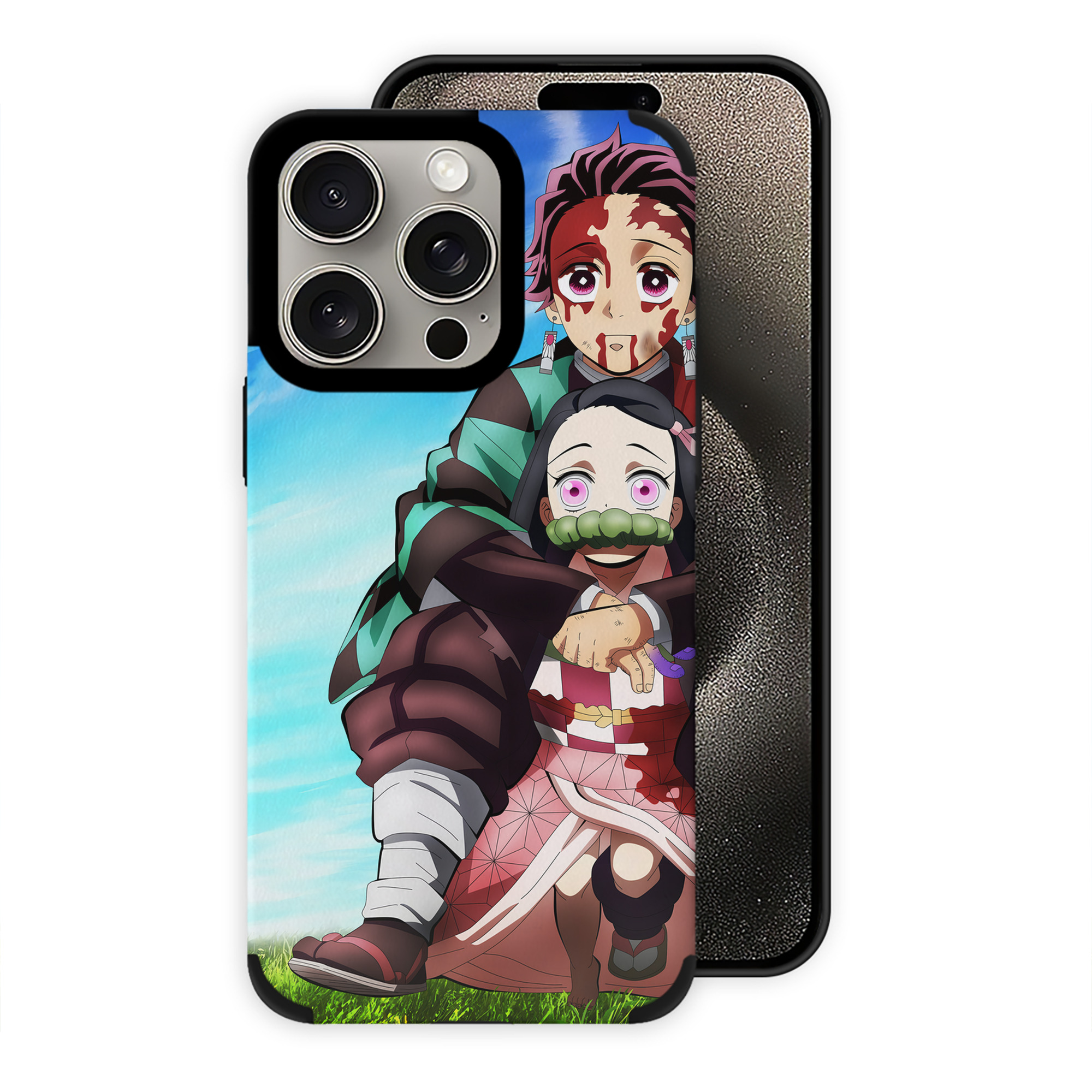 （画像用） 鬼滅の刃（きめつのやいば）竈門 炭治郎／かまど たんじろう Kamado Tanjirou 【iPhone15ProMax対応】 PUレザー スマホケース 耐衝撃＆黄変防止