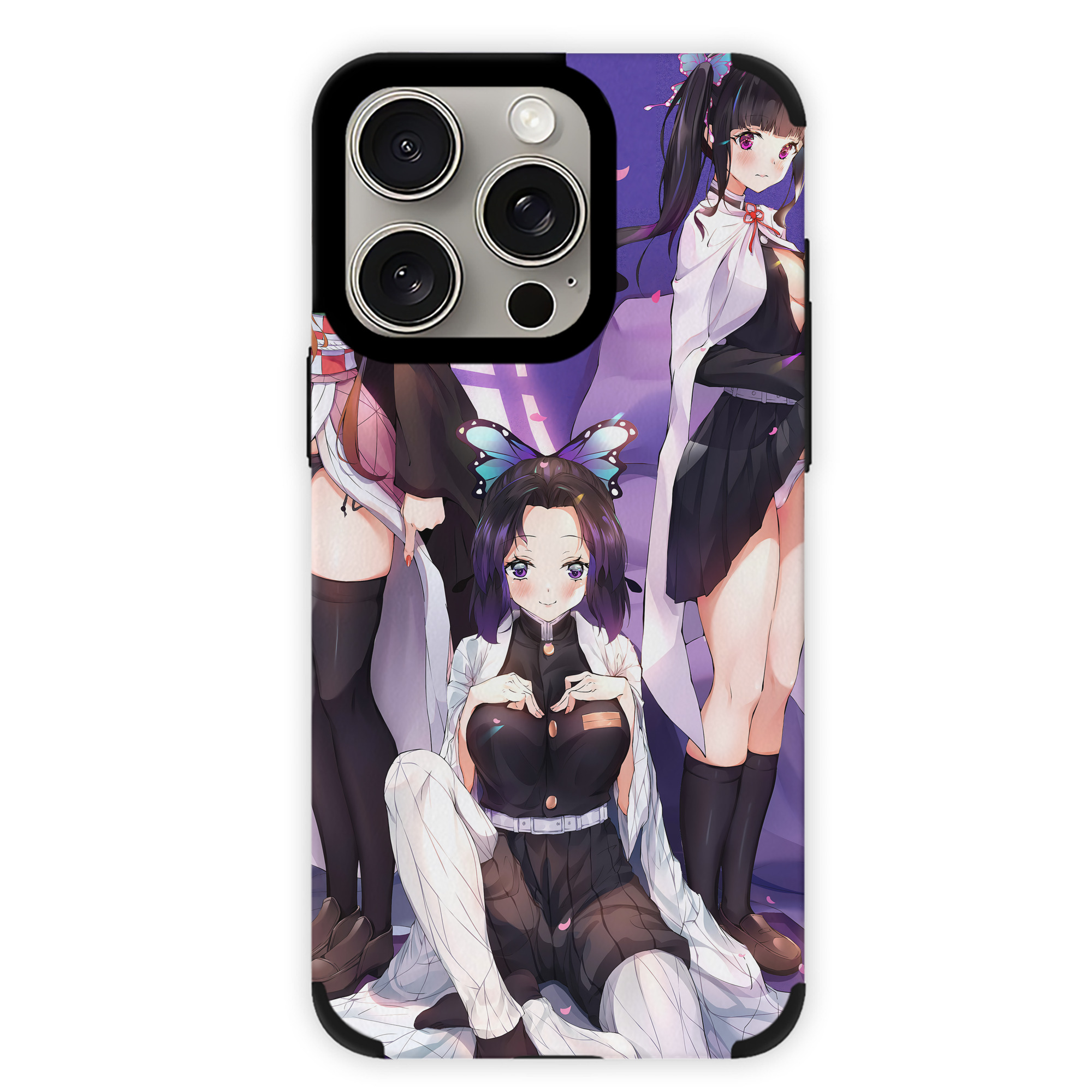 （画像用） 鬼滅の刃（きめつのやいば）竈門 禰󠄀豆子／かまど ねずこ Kamado Nezuko 【iPhone15ProMax対応】 PUレザー スマホケース 耐衝撃＆黄変防止