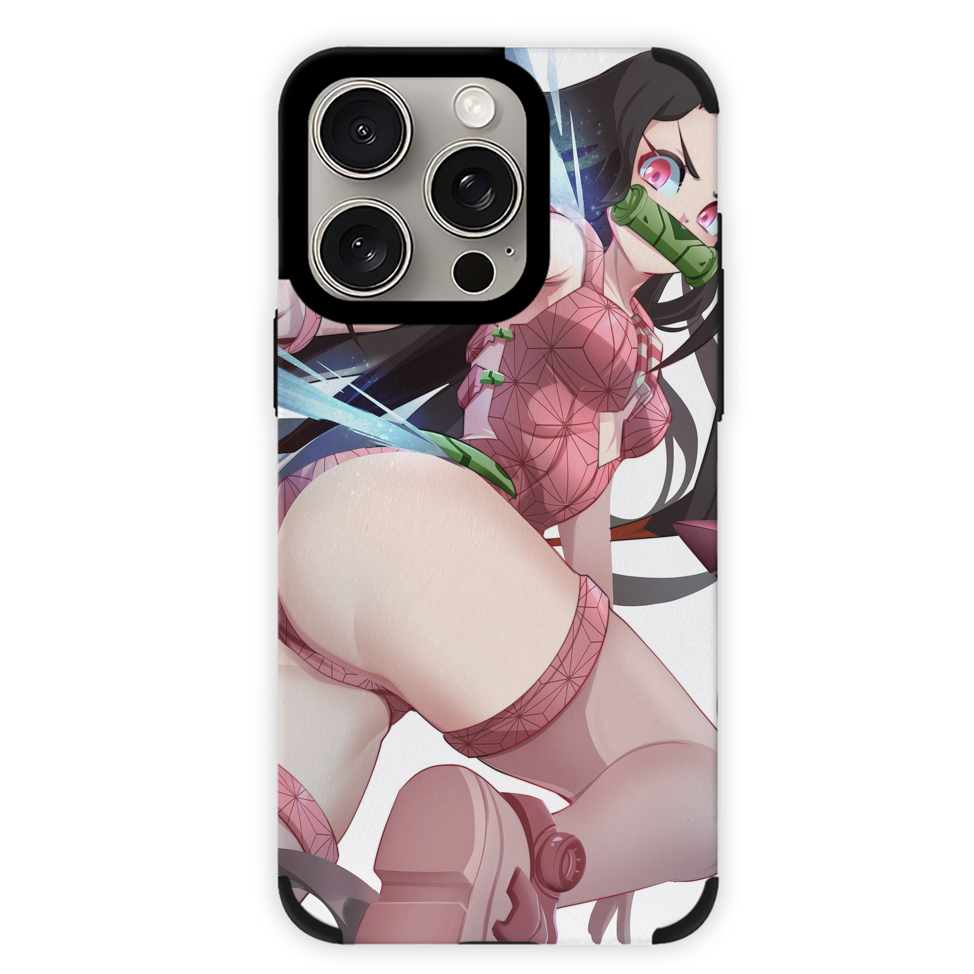 （画像用） 鬼滅の刃（きめつのやいば）竈門 禰󠄀豆子／かまど ねずこ Kamado Nezuko 【iPhone15ProMax対応】 PUレザー スマホケース 耐衝撃＆黄変防止