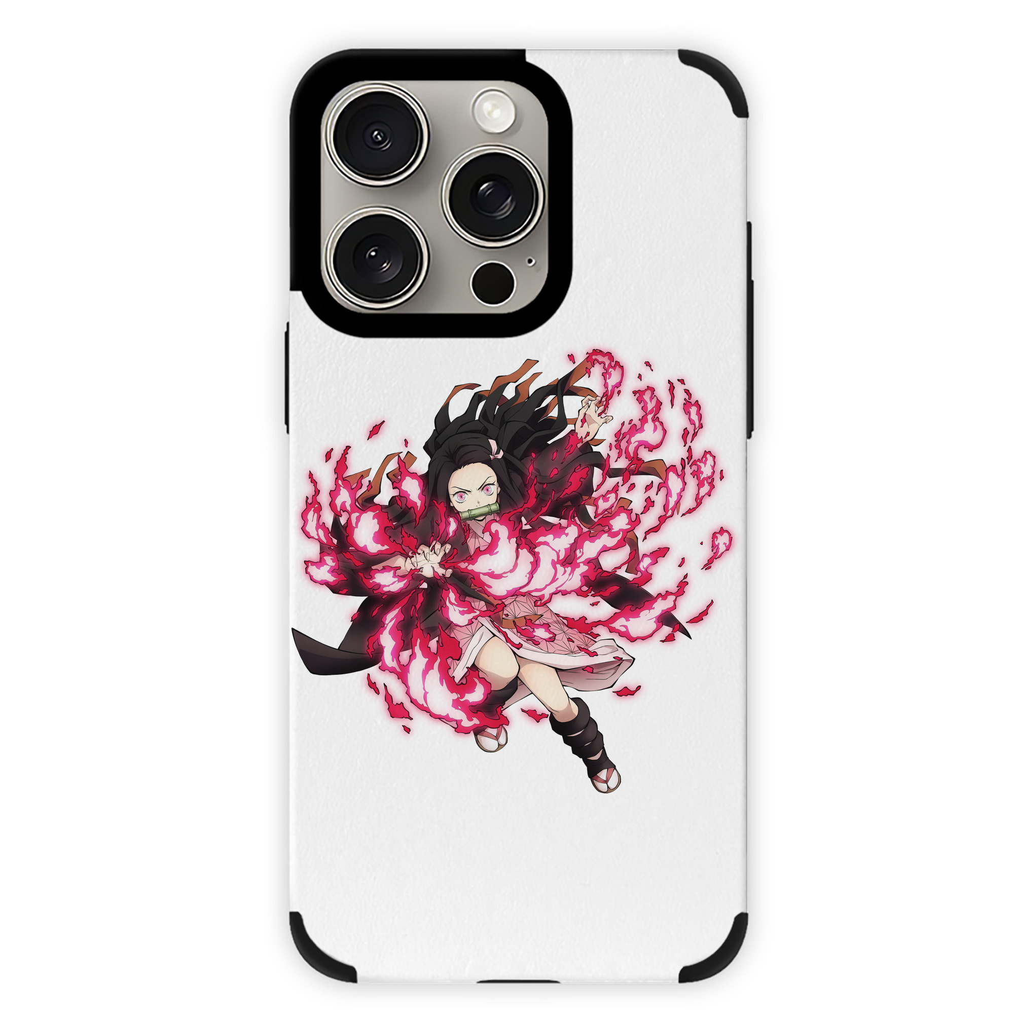 （画像用） 鬼滅の刃（きめつのやいば）竈門 禰󠄀豆子／かまど ねずこ Kamado Nezuko 【iPhone15ProMax対応】 PUレザー スマホケース 耐衝撃＆黄変防止