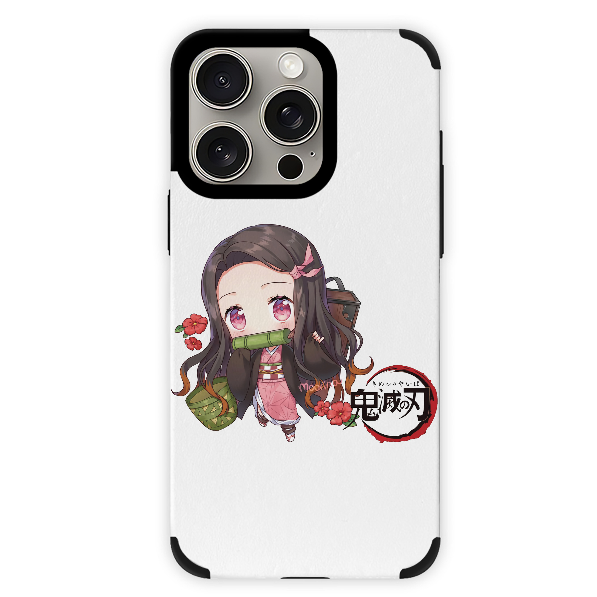 （画像用） 鬼滅の刃（きめつのやいば）竈門 禰󠄀豆子／かまど ねずこ Kamado Nezuko 【iPhone15ProMax対応】 PUレザー スマホケース 耐衝撃＆黄変防止