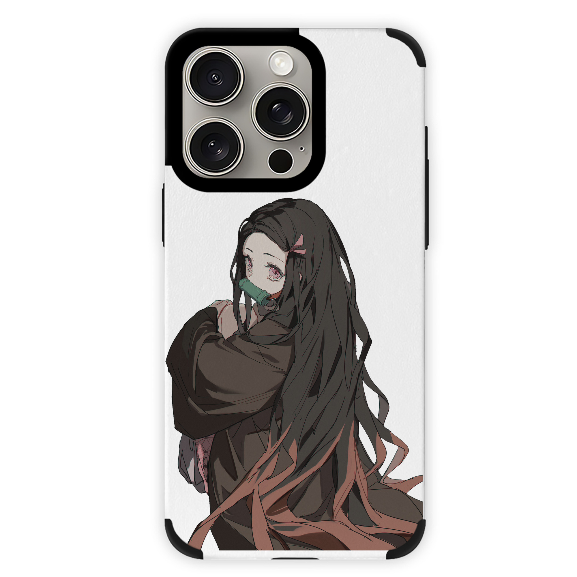 （画像用） 鬼滅の刃（きめつのやいば）竈門 禰󠄀豆子／かまど ねずこ Kamado Nezuko 【iPhone15ProMax対応】 PUレザー スマホケース 耐衝撃＆黄変防止