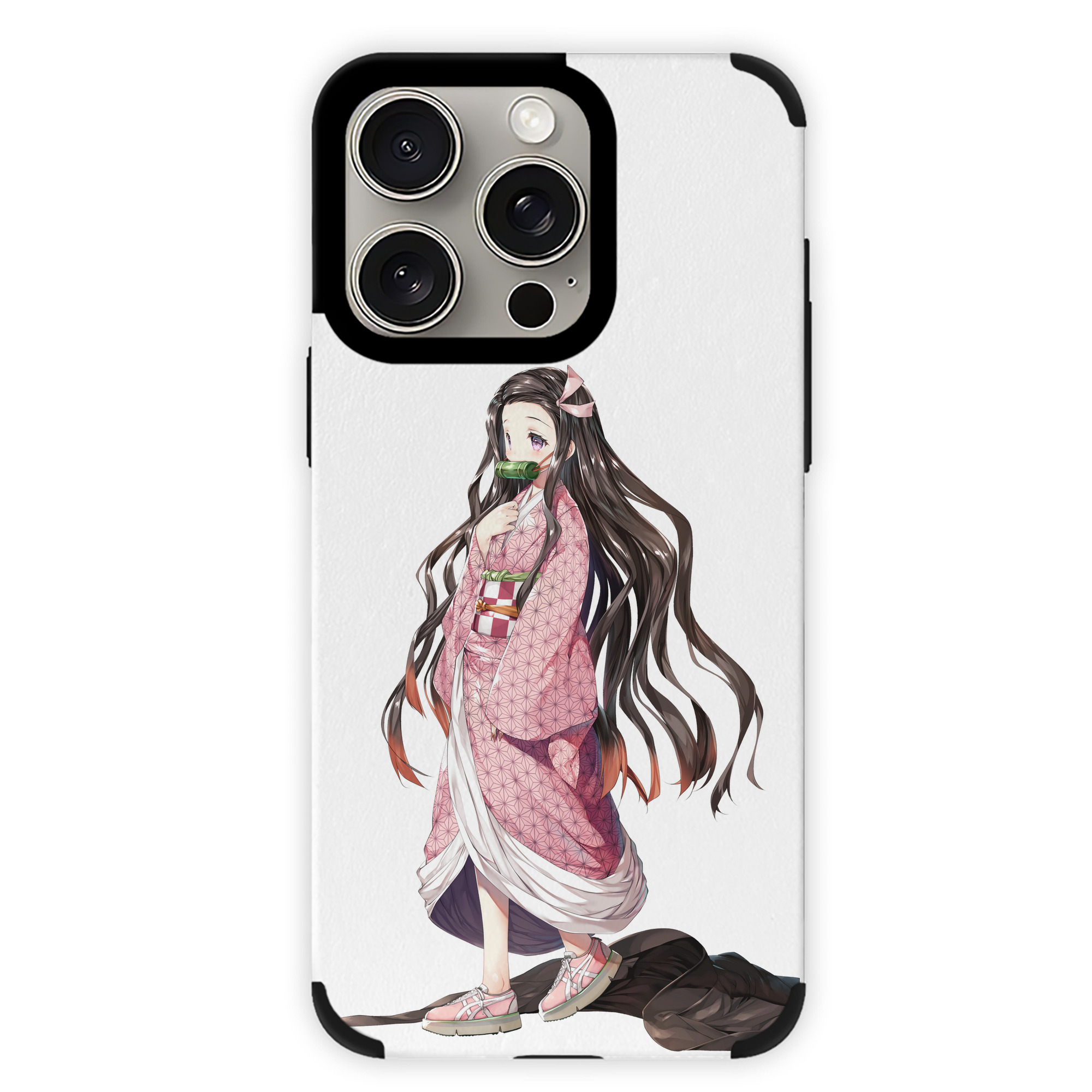 （画像用） 鬼滅の刃（きめつのやいば）竈門 禰󠄀豆子／かまど ねずこ Kamado Nezuko 【iPhone15ProMax対応】 PUレザー スマホケース 耐衝撃＆黄変防止