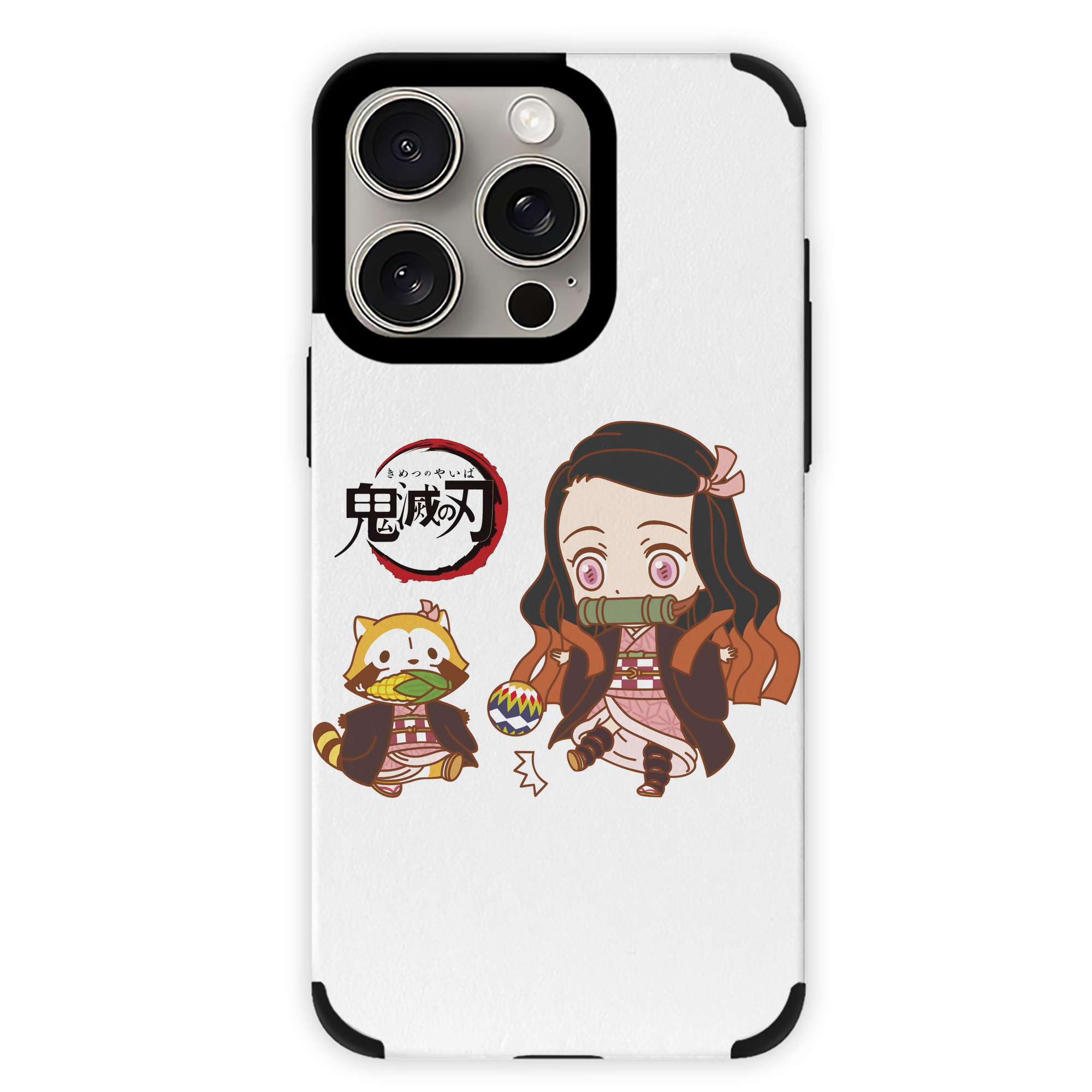 （画像用） 鬼滅の刃（きめつのやいば）竈門 禰󠄀豆子／かまど ねずこ Kamado Nezuko 【iPhone15ProMax対応】 PUレザー スマホケース 耐衝撃＆黄変防止