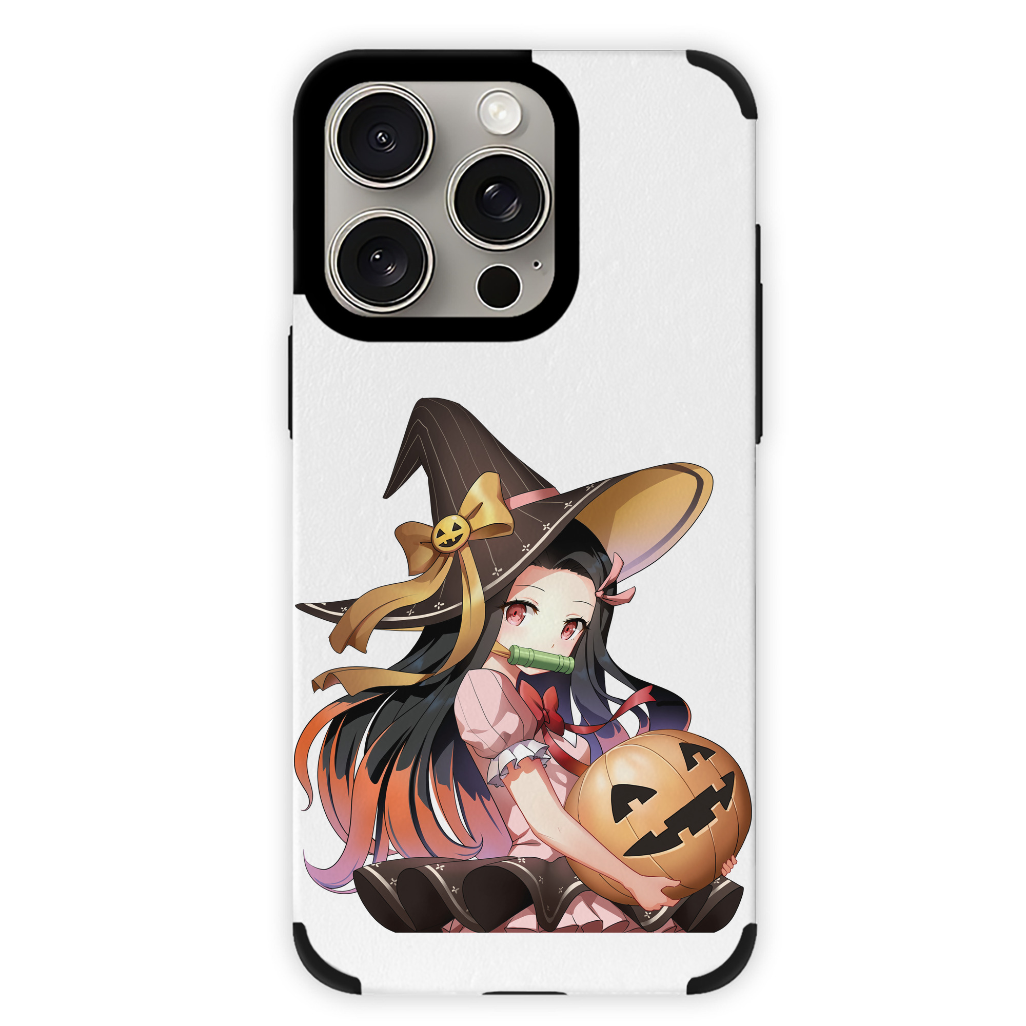 （画像用） 鬼滅の刃（きめつのやいば）竈門 禰󠄀豆子／かまど ねずこ Kamado Nezuko 【iPhone15ProMax対応】 PUレザー スマホケース 耐衝撃＆黄変防止