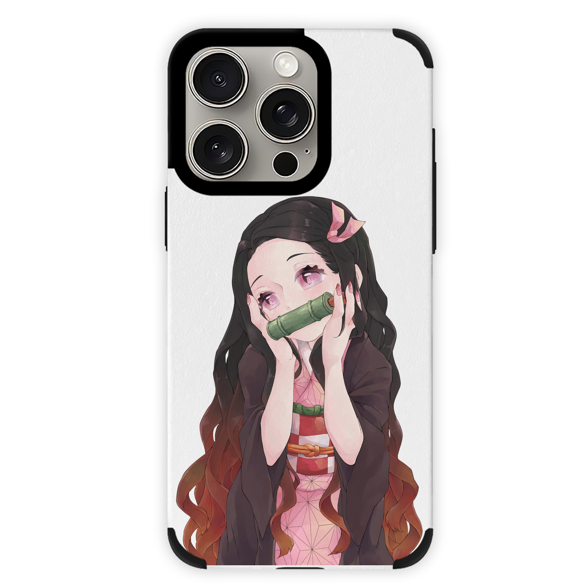 （画像用） 鬼滅の刃（きめつのやいば）竈門 禰󠄀豆子／かまど ねずこ Kamado Nezuko 【iPhone15ProMax対応】 PUレザー スマホケース 耐衝撃＆黄変防止