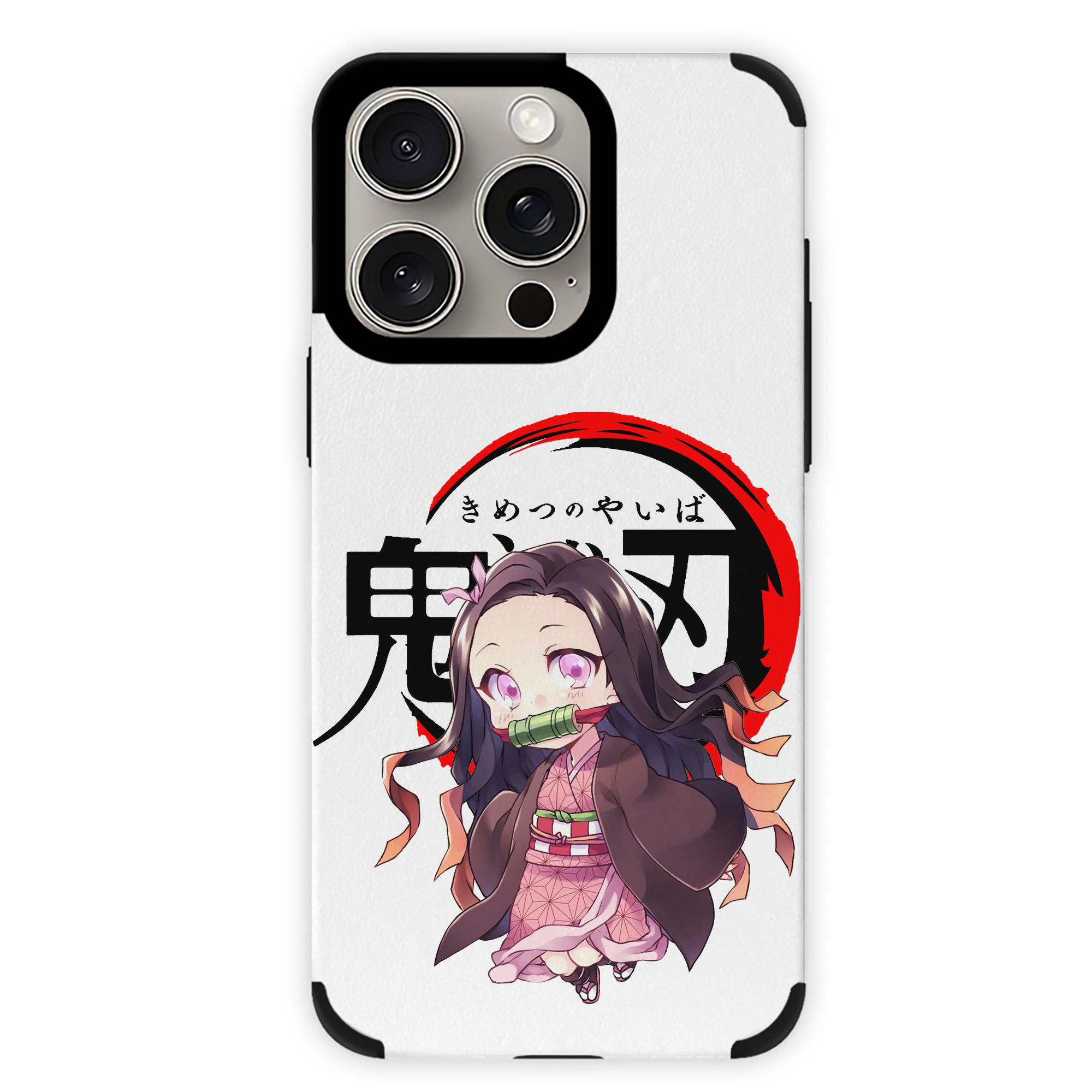 （画像用） 鬼滅の刃（きめつのやいば）竈門 禰󠄀豆子／かまど ねずこ Kamado Nezuko 【iPhone15ProMax対応】 PUレザー スマホケース 耐衝撃＆黄変防止