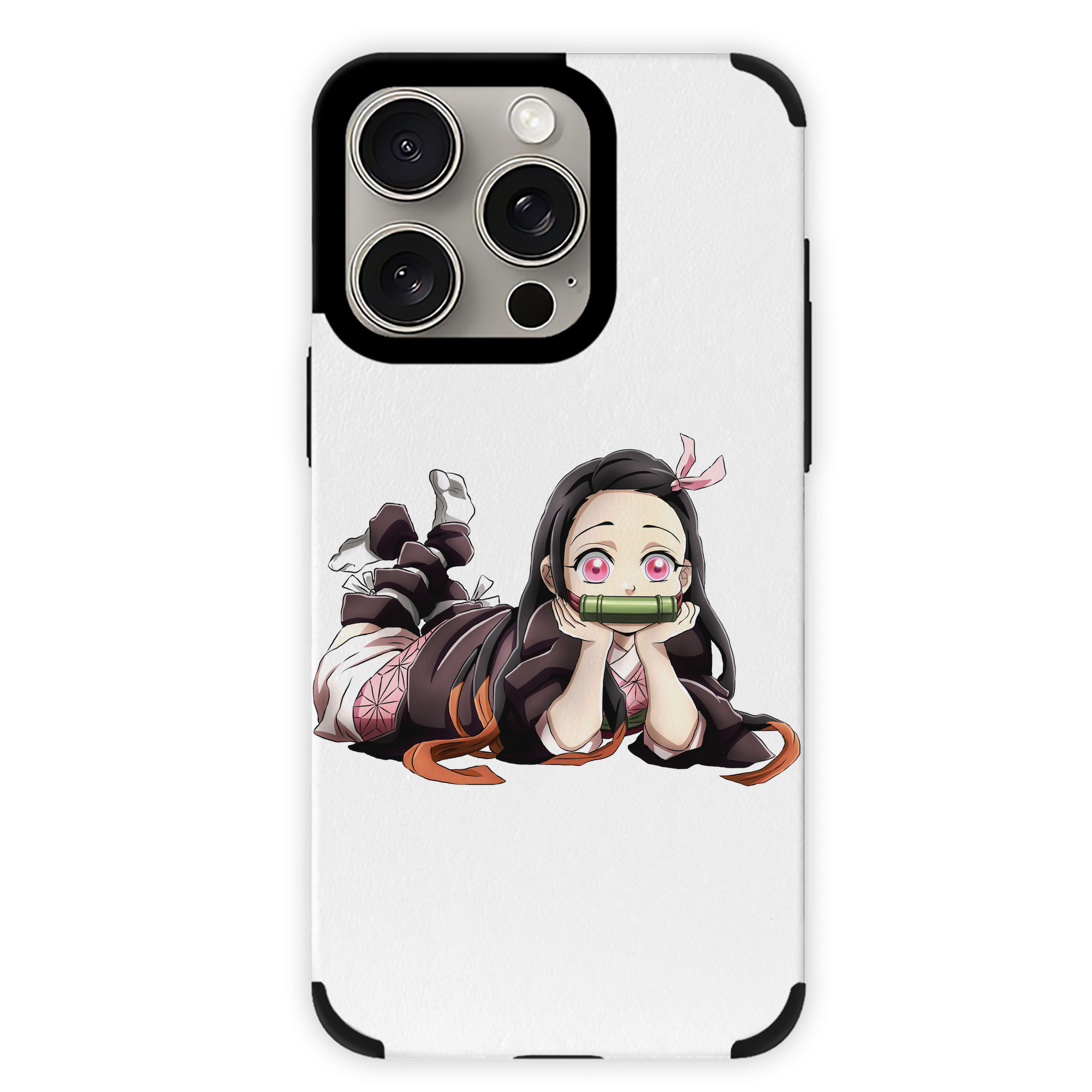 （画像用） 鬼滅の刃（きめつのやいば）竈門 禰󠄀豆子／かまど ねずこ Kamado Nezuko 【iPhone15ProMax対応】 PUレザー スマホケース 耐衝撃＆黄変防止