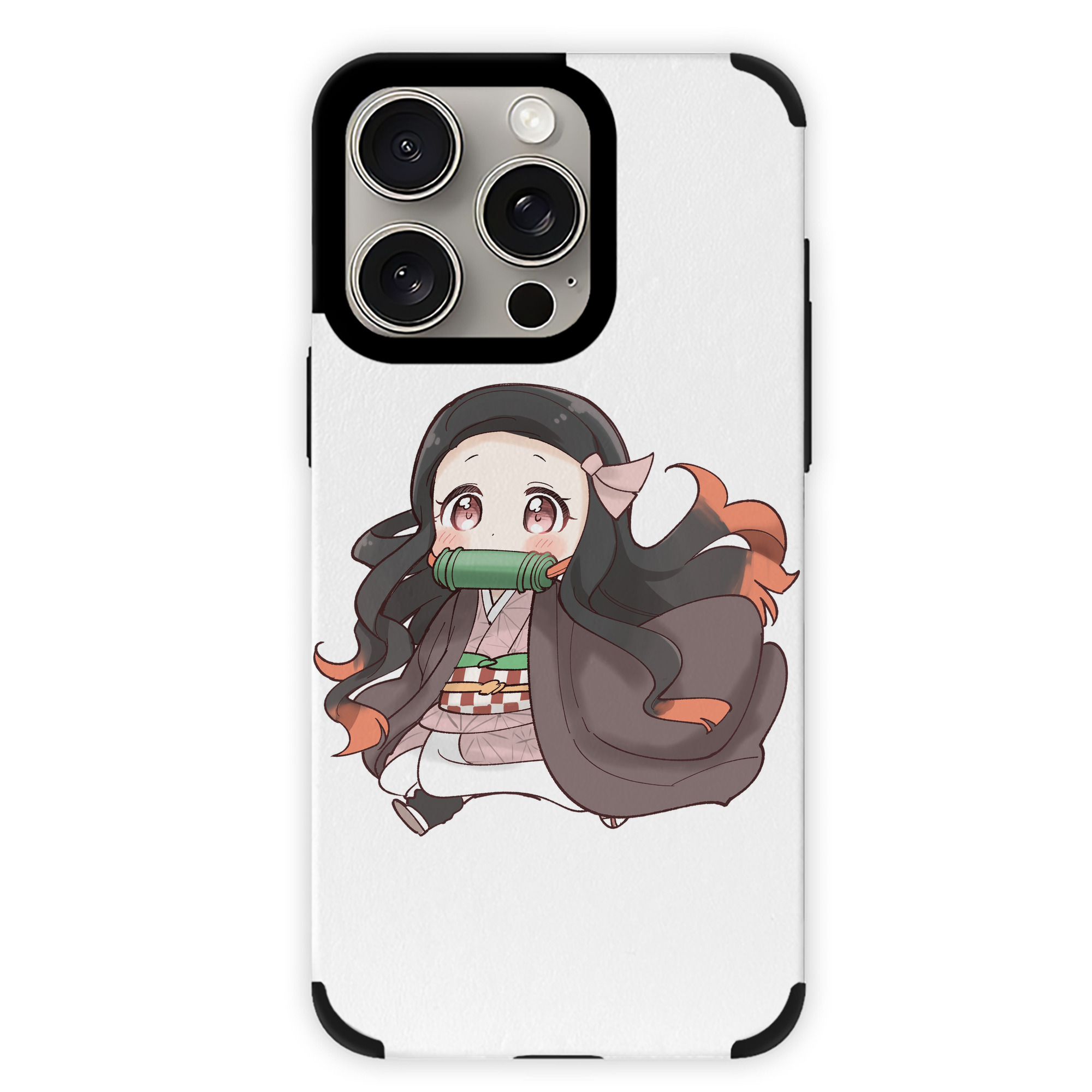 （画像用） 鬼滅の刃（きめつのやいば）竈門 禰󠄀豆子／かまど ねずこ Kamado Nezuko 【iPhone15ProMax対応】 PUレザー スマホケース 耐衝撃＆黄変防止