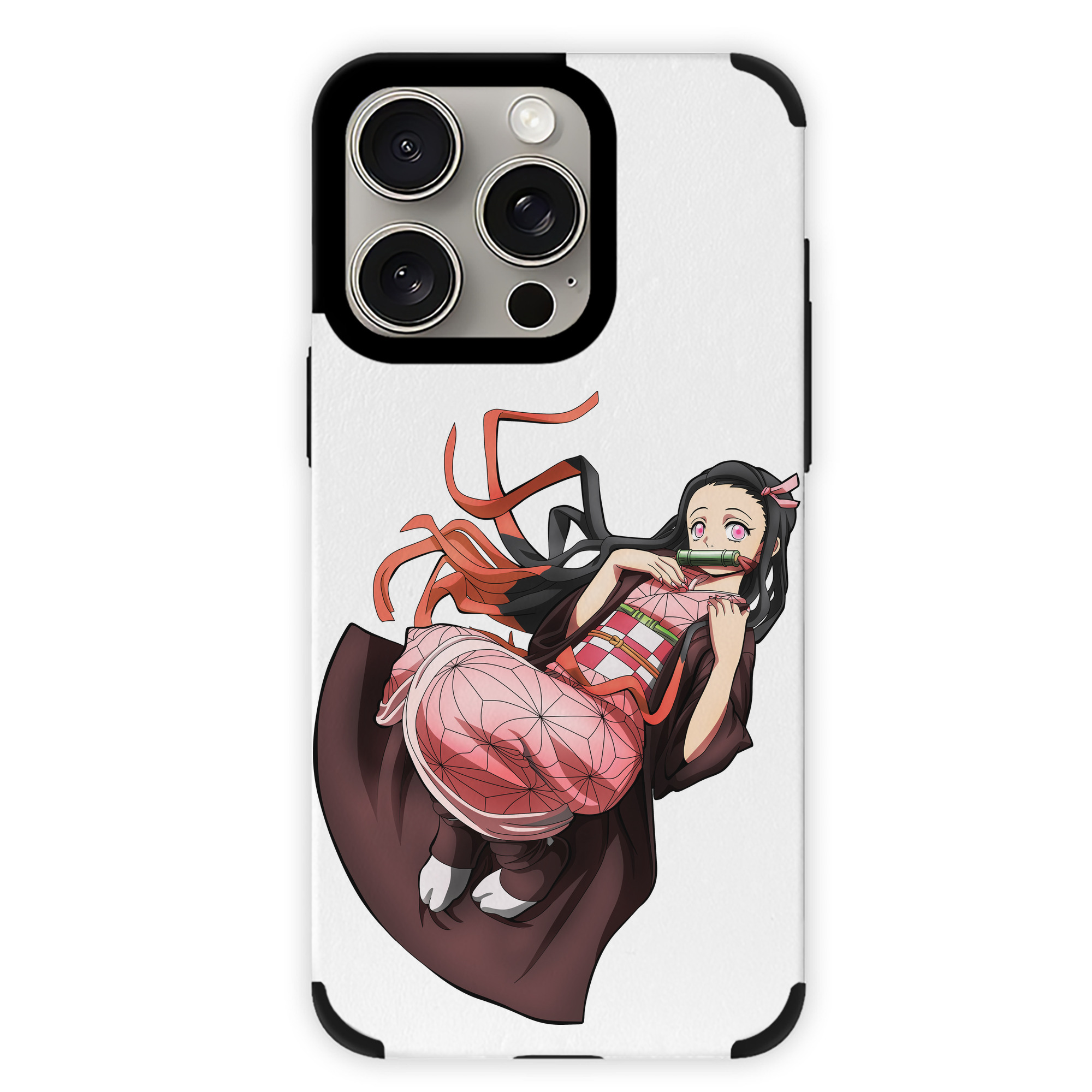 （画像用） 鬼滅の刃（きめつのやいば）竈門 禰󠄀豆子／かまど ねずこ Kamado Nezuko 【iPhone15ProMax対応】 PUレザー スマホケース 耐衝撃＆黄変防止