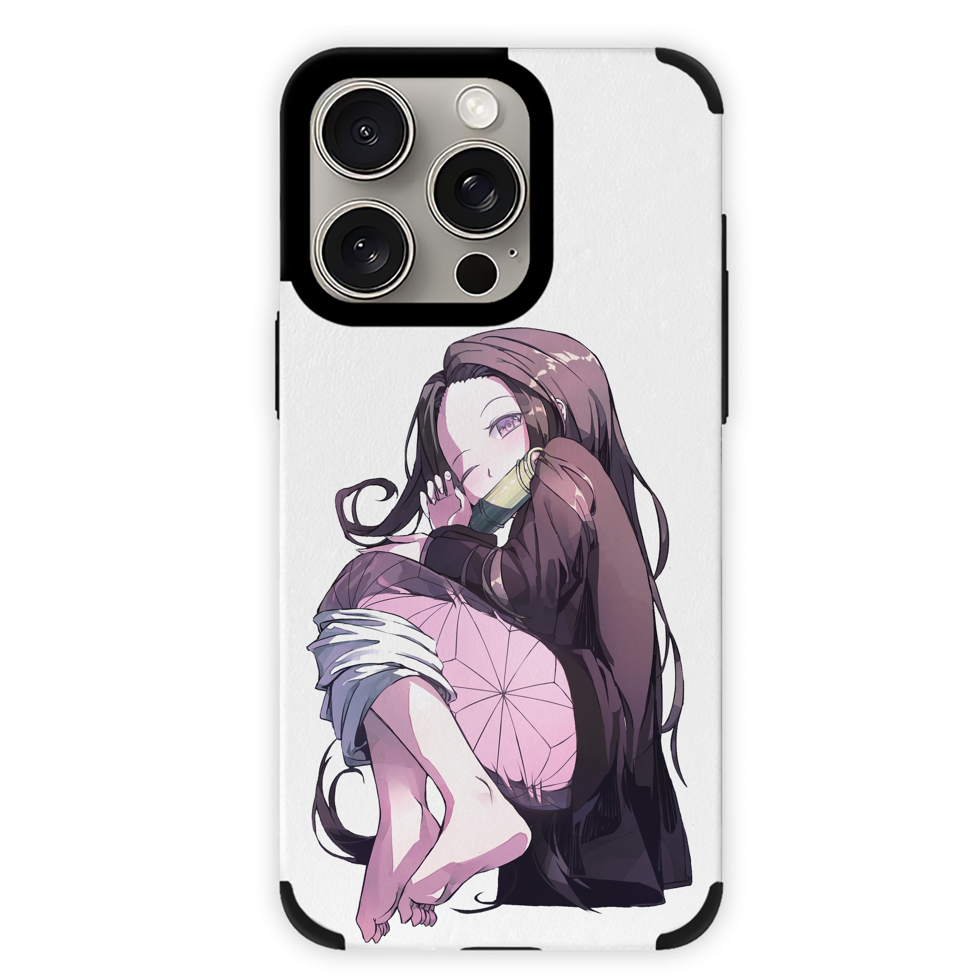 （画像用） 鬼滅の刃（きめつのやいば）竈門 禰󠄀豆子／かまど ねずこ Kamado Nezuko 【iPhone15ProMax対応】 PUレザー スマホケース 耐衝撃＆黄変防止
