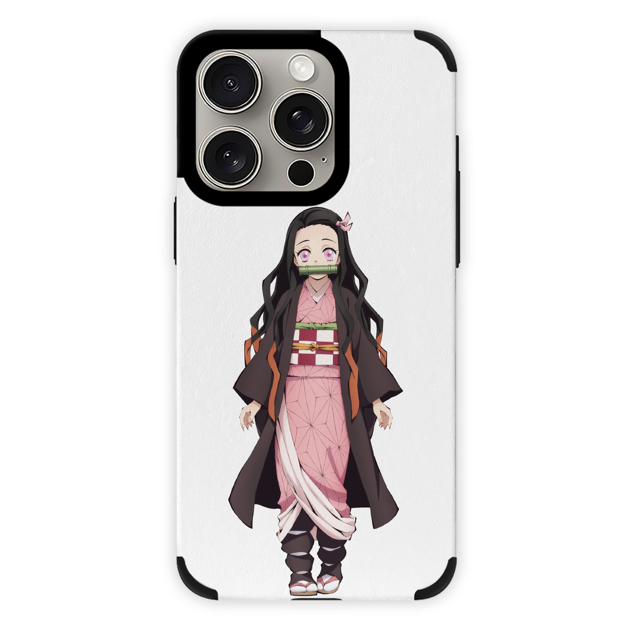 （画像用） 鬼滅の刃（きめつのやいば）竈門 禰󠄀豆子／かまど ねずこ Kamado Nezuko 【iPhone15ProMax対応】 PUレザー スマホケース 耐衝撃＆黄変防止