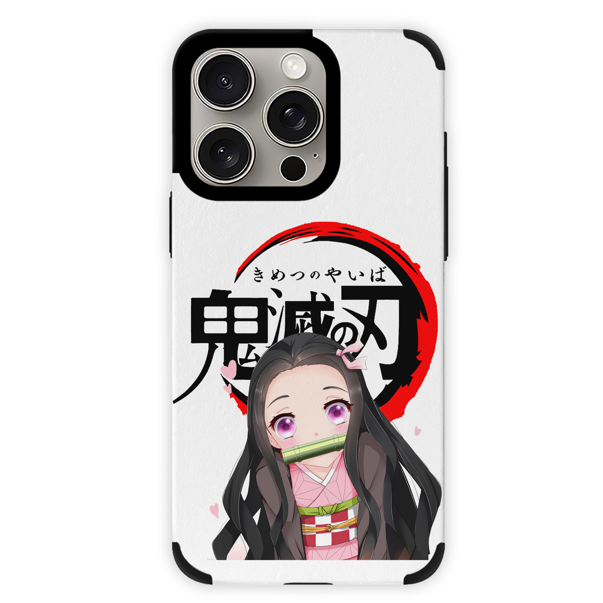 （画像用） 鬼滅の刃（きめつのやいば）竈門 禰󠄀豆子／かまど ねずこ Kamado Nezuko 【iPhone15ProMax対応】 PUレザー スマホケース 耐衝撃＆黄変防止