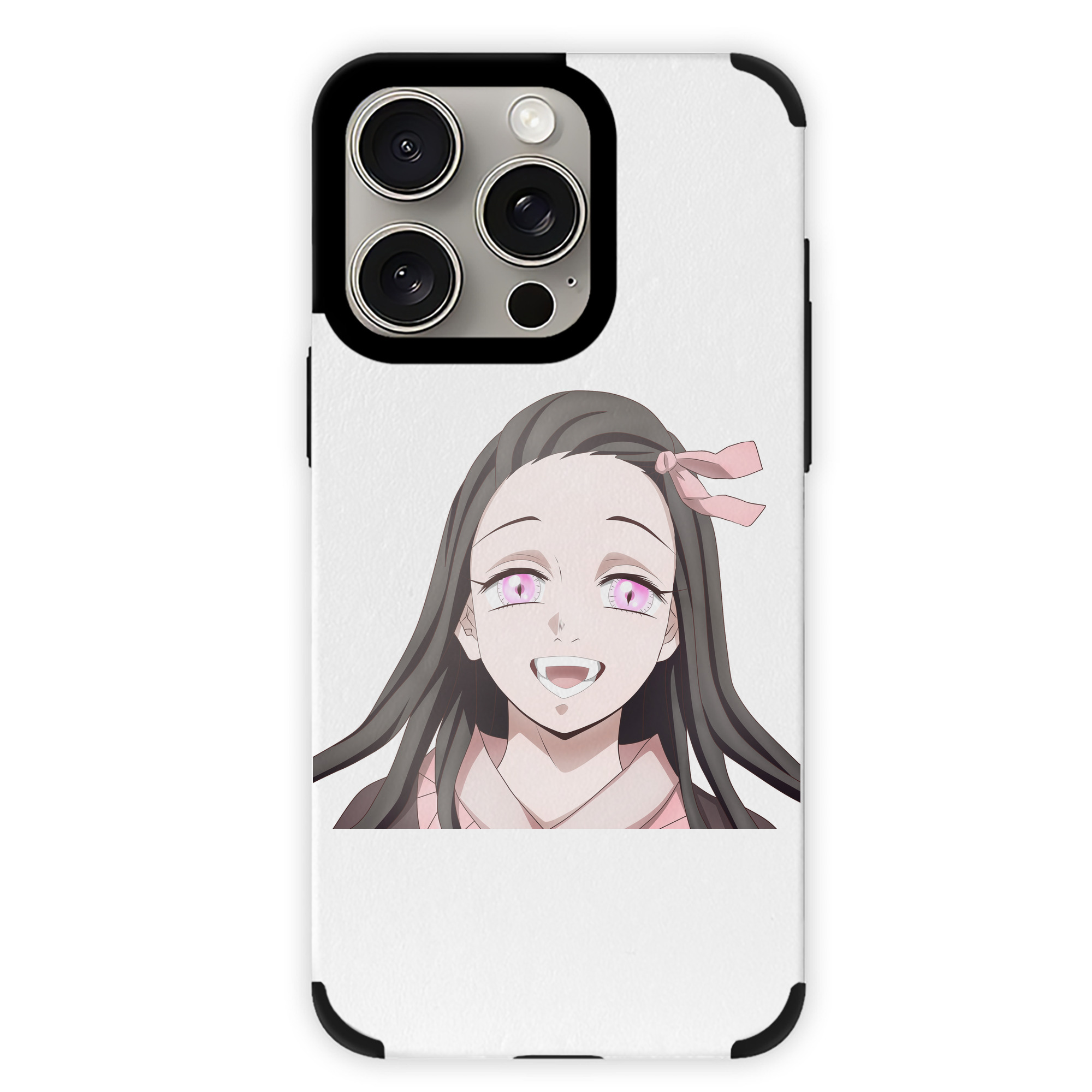 （画像用） 鬼滅の刃（きめつのやいば）竈門 禰󠄀豆子／かまど ねずこ Kamado Nezuko 【iPhone15ProMax対応】 PUレザー スマホケース 耐衝撃＆黄変防止