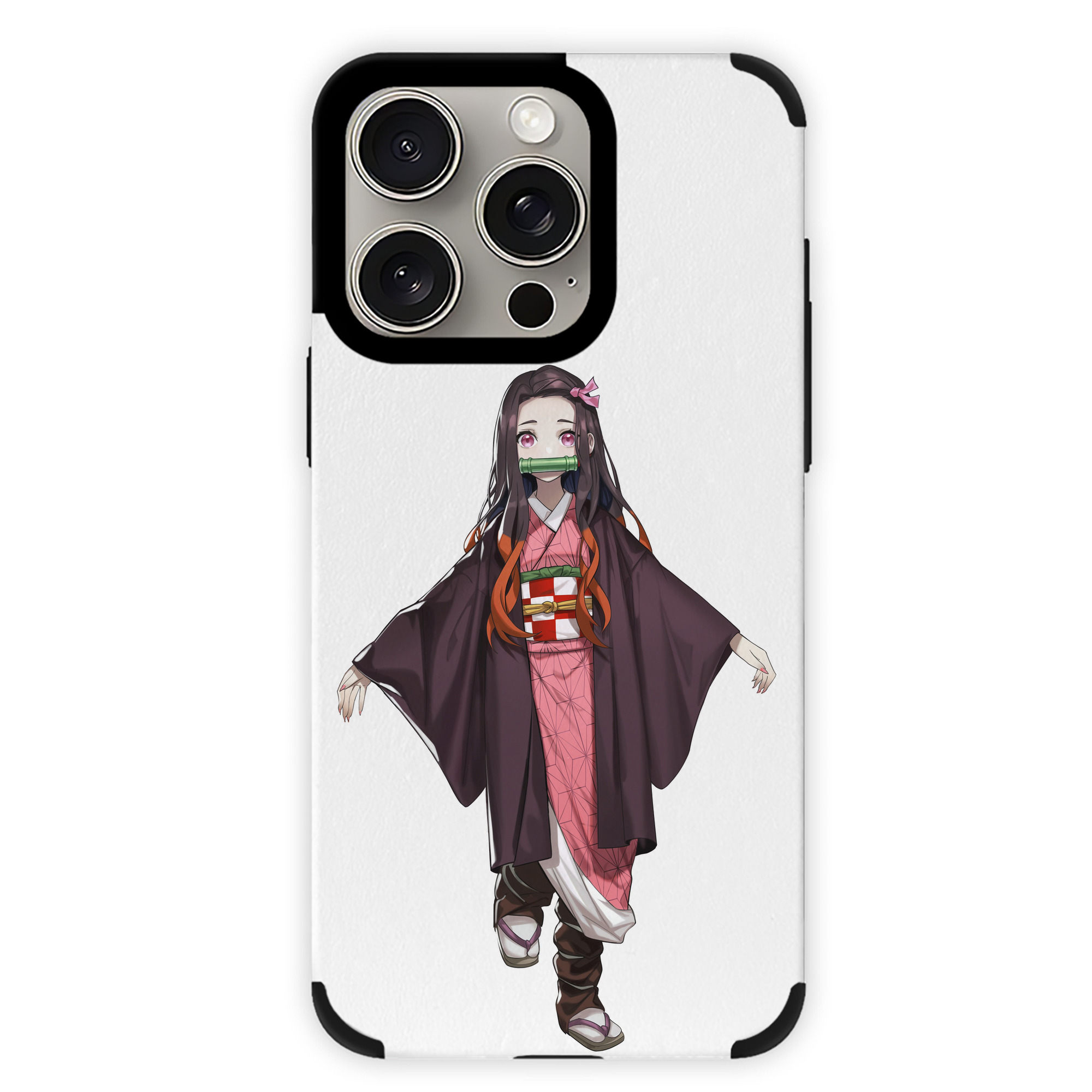 （画像用） 鬼滅の刃（きめつのやいば）竈門 禰󠄀豆子／かまど ねずこ Kamado Nezuko 【iPhone15ProMax対応】 PUレザー スマホケース 耐衝撃＆黄変防止