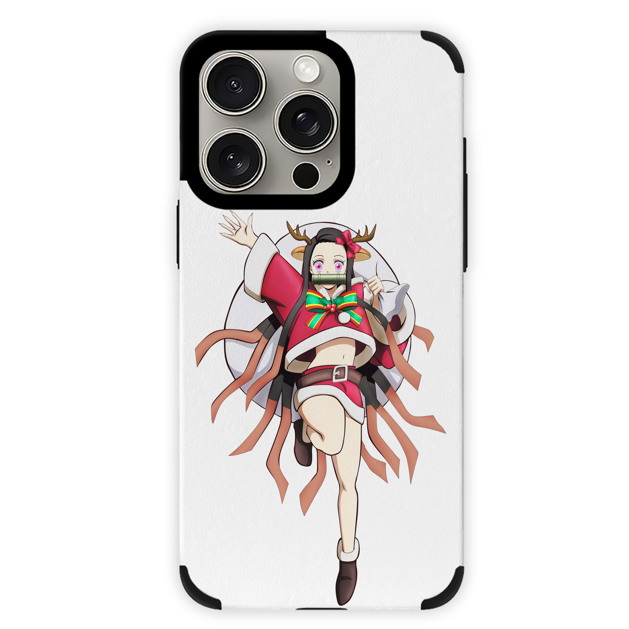 （画像用） 鬼滅の刃（きめつのやいば）竈門 禰󠄀豆子／かまど ねずこ Kamado Nezuko 【iPhone15ProMax対応】 PUレザー スマホケース 耐衝撃＆黄変防止