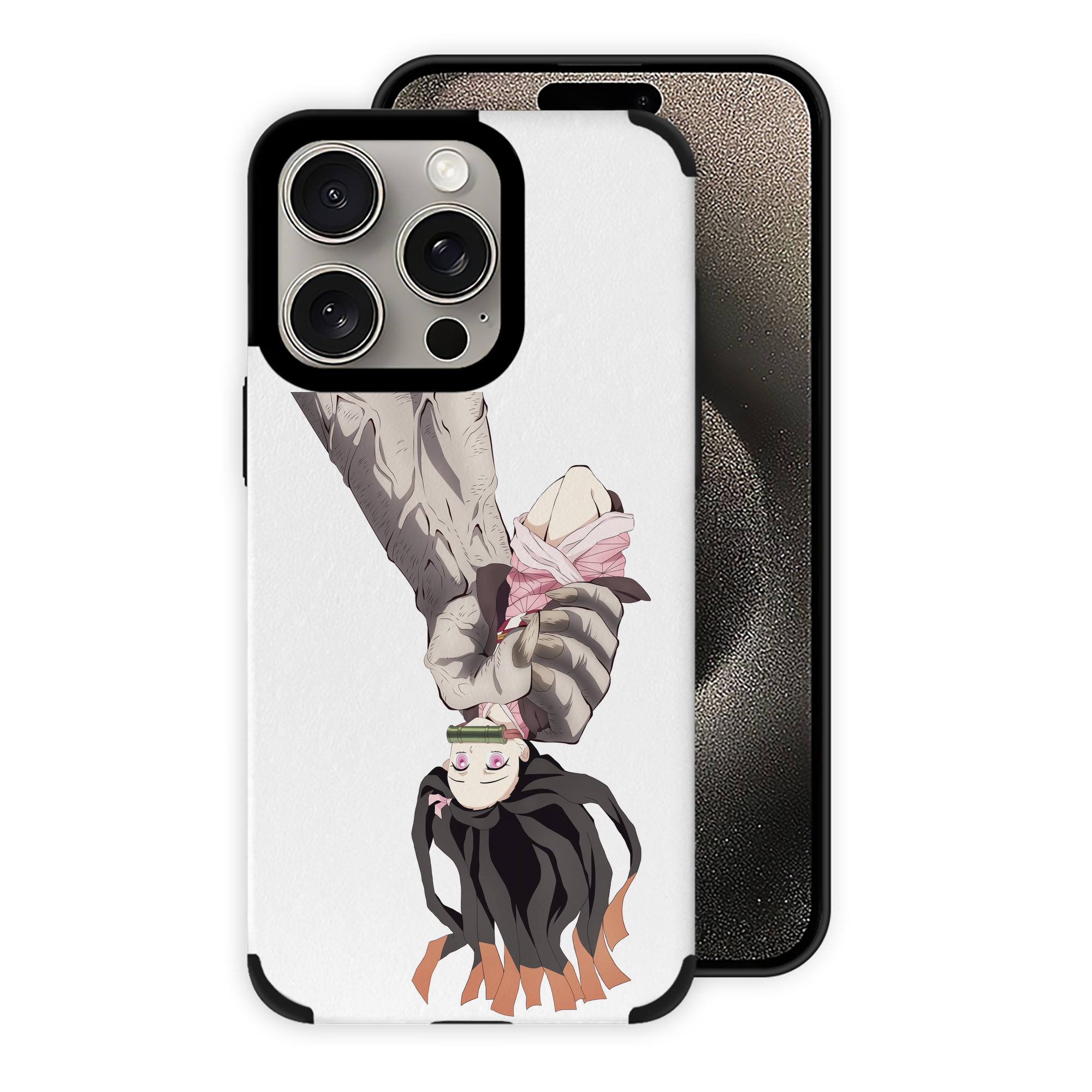 （画像用） 鬼滅の刃（きめつのやいば）竈門 禰󠄀豆子／かまど ねずこ Kamado Nezuko 【iPhone15ProMax対応】 PUレザー スマホケース 耐衝撃＆黄変防止