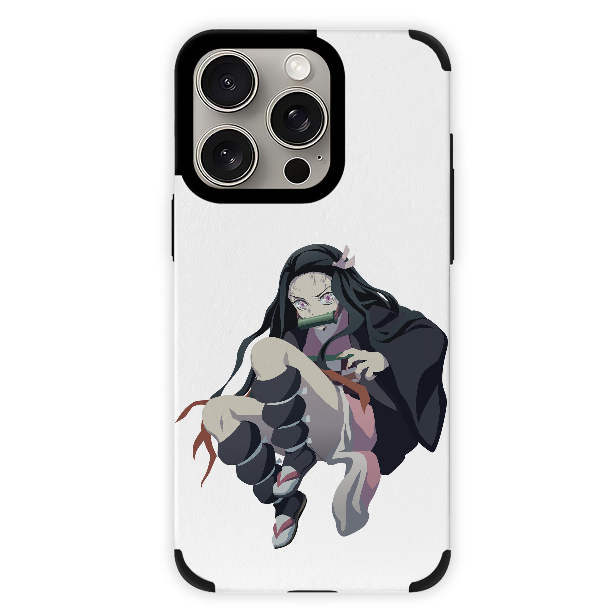 （画像用） 鬼滅の刃（きめつのやいば）竈門 禰󠄀豆子／かまど ねずこ Kamado Nezuko 【iPhone15ProMax対応】 PUレザー スマホケース 耐衝撃＆黄変防止
