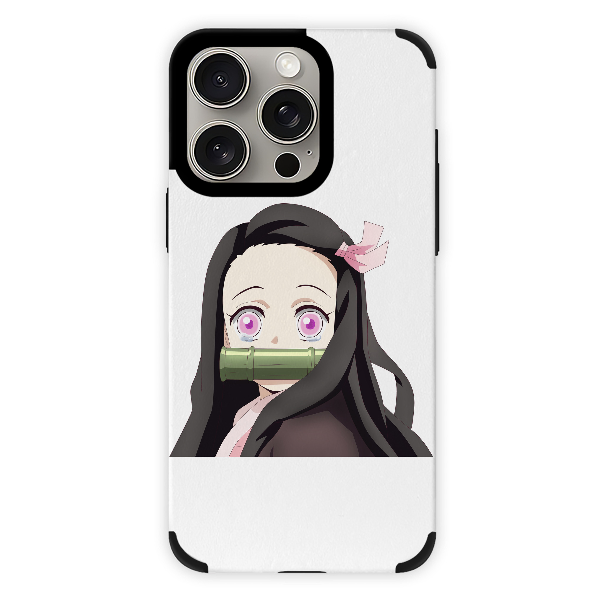 （画像用） 鬼滅の刃（きめつのやいば）竈門 禰󠄀豆子／かまど ねずこ Kamado Nezuko 【iPhone15ProMax対応】 PUレザー スマホケース 耐衝撃＆黄変防止